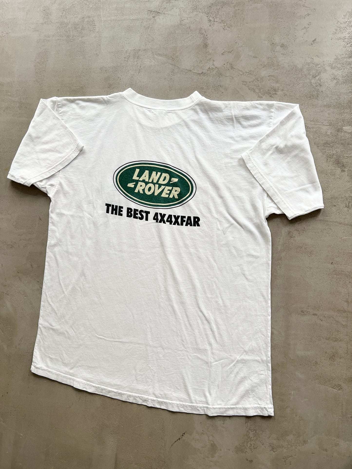 WHITE LAND ROVER TEE - 1990S - L