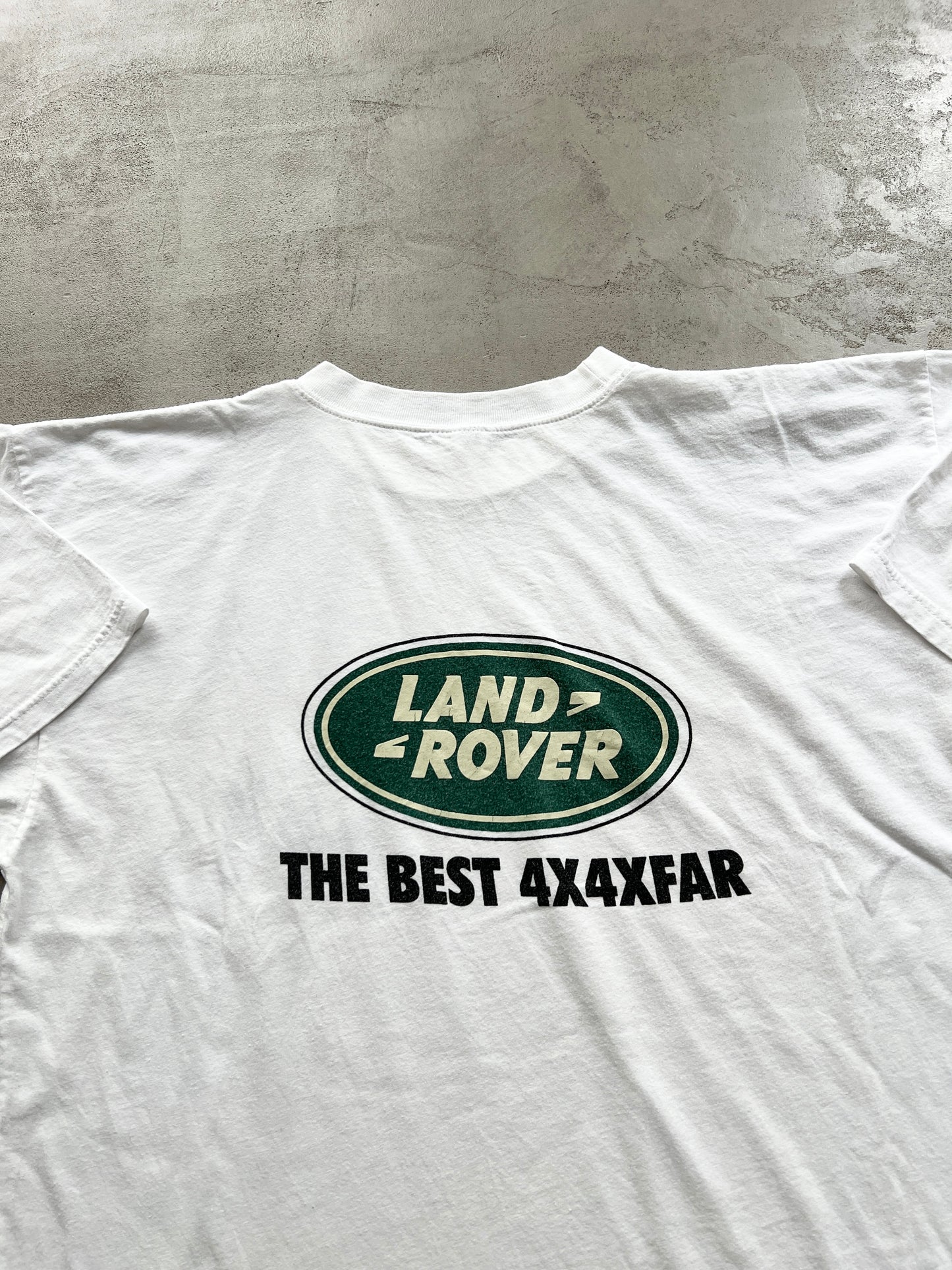 WHITE LAND ROVER TEE - 1990S - L