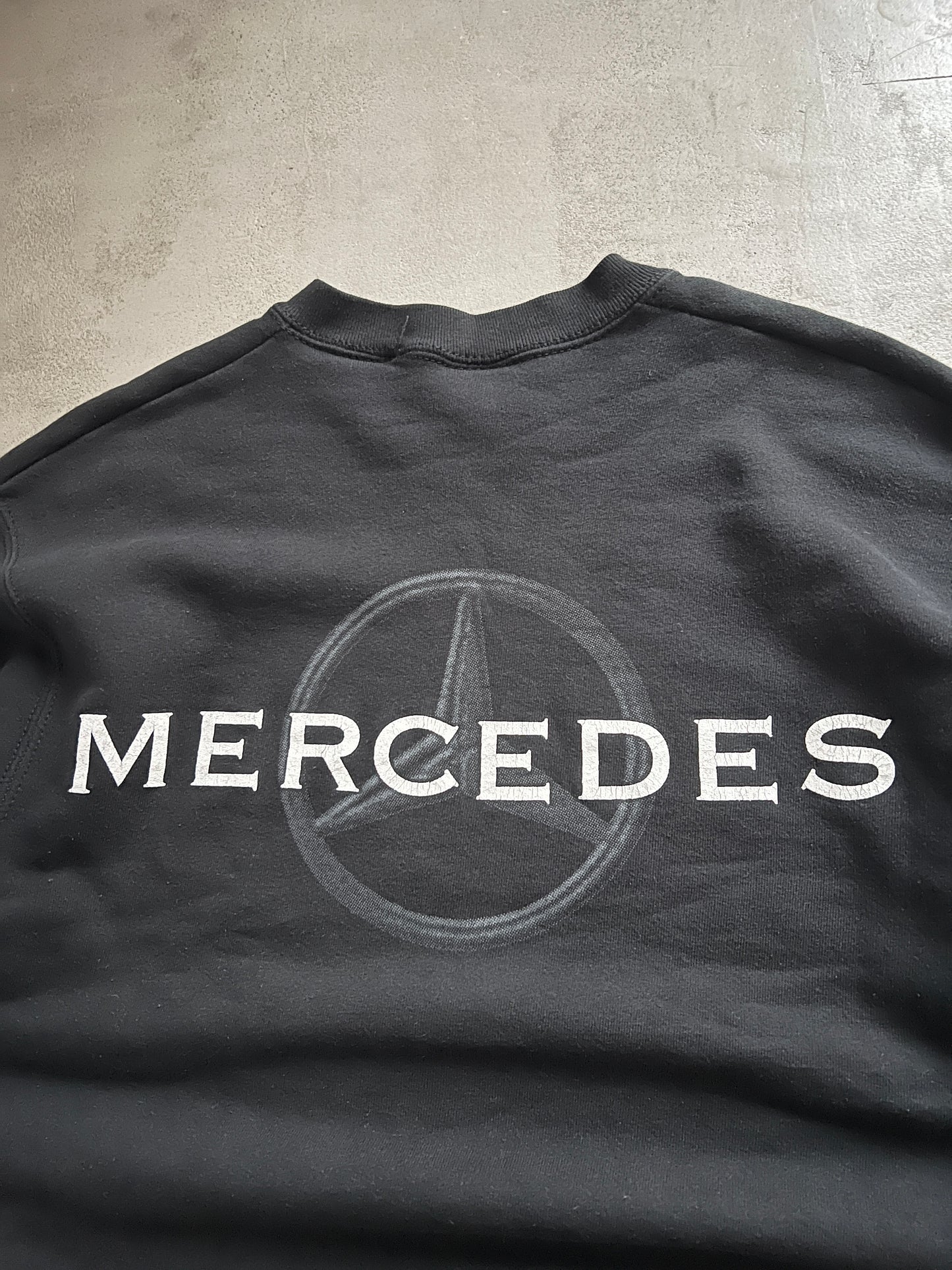 BLACK MERCEDES BENZ SWEATER - 1990S - M