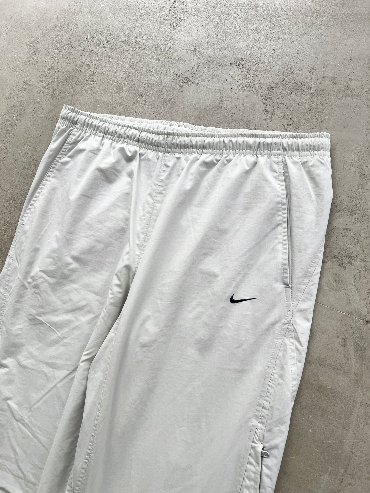 LIGHT BEIGE NIKE TRACK PANTS - 2000S - L