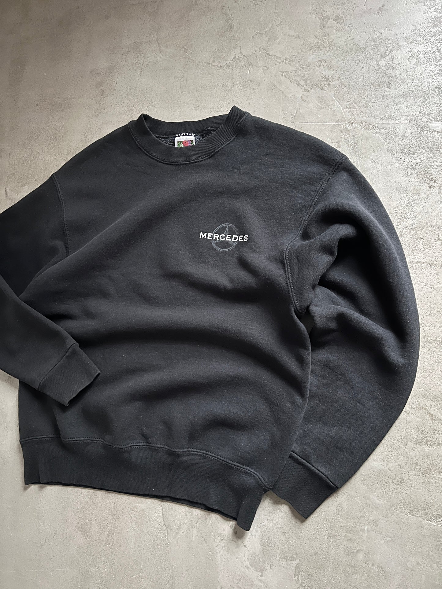 BLACK MERCEDES BENZ SWEATER - 1990S - M