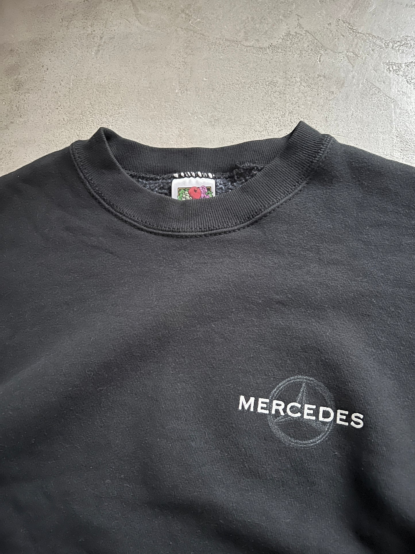 BLACK MERCEDES BENZ SWEATER - 1990S - M