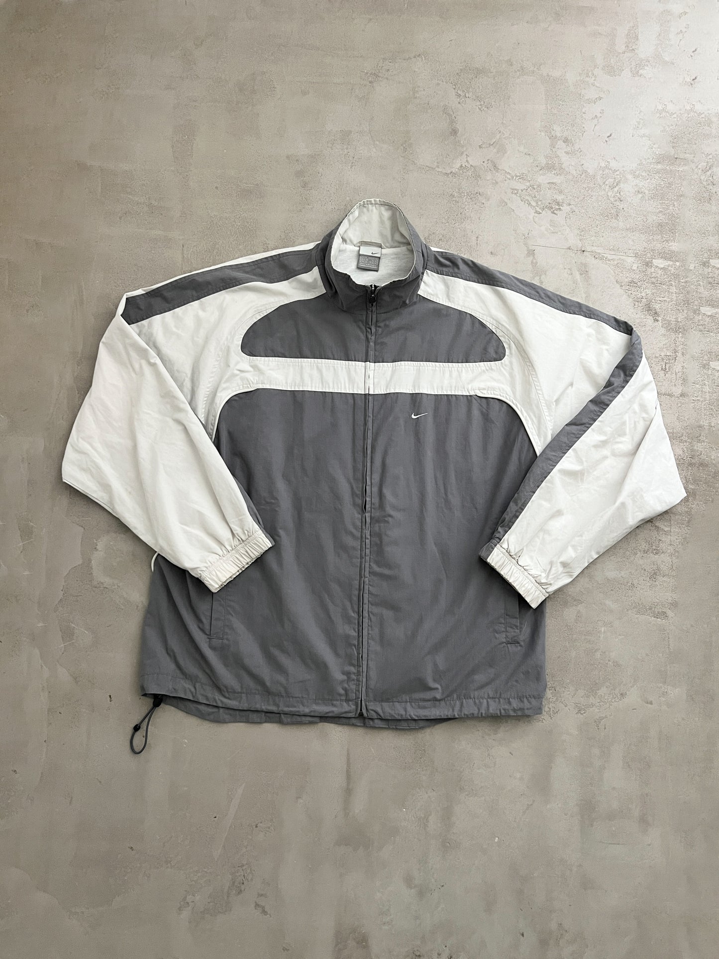 GREY/CREME NIKE TRACK JACKET - 2000S - L