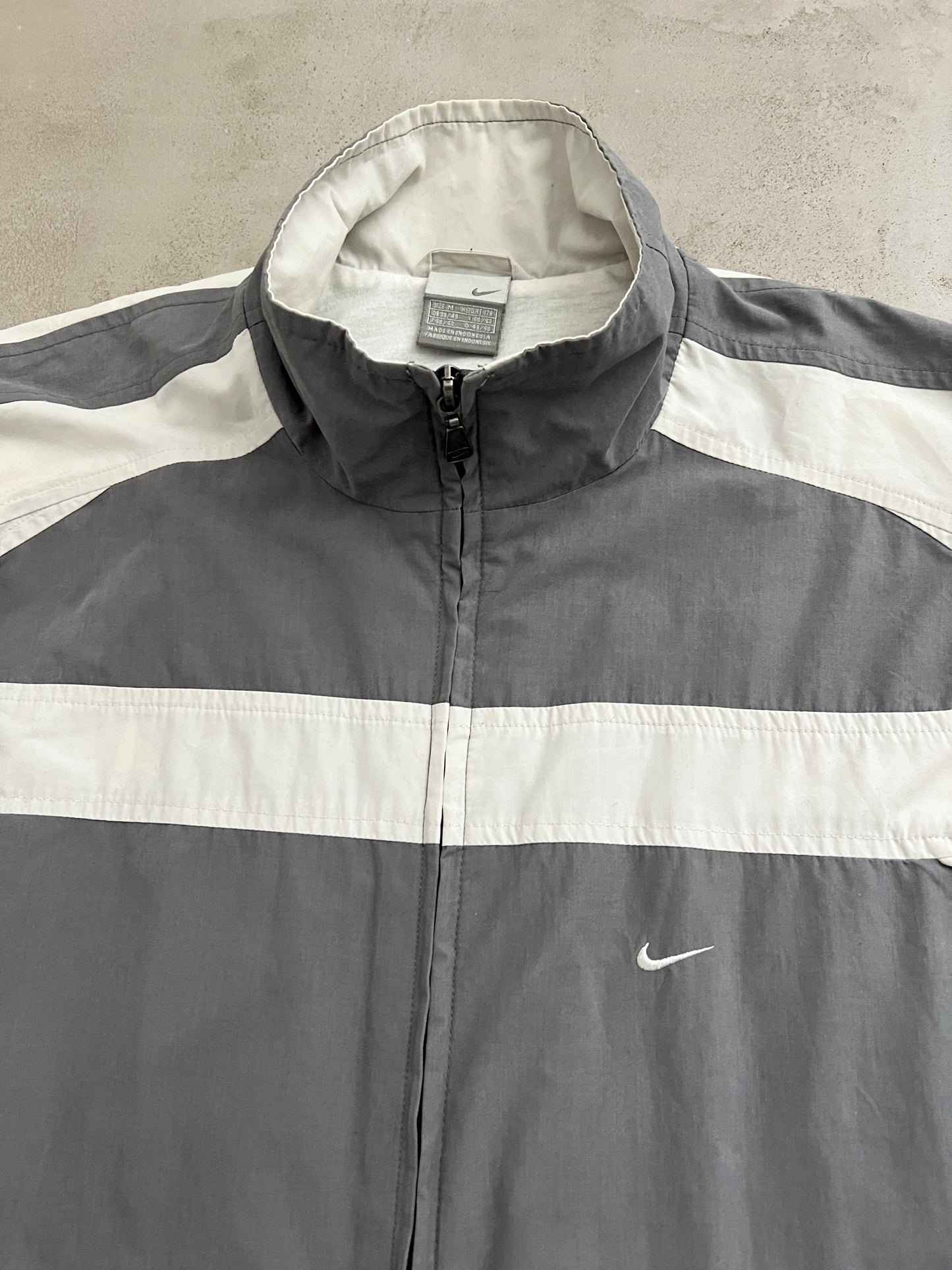 GREY/CREME NIKE TRACK JACKET - 2000S - L