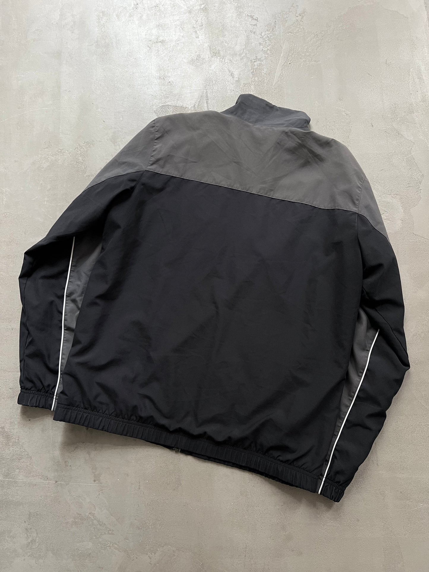 FADED BLACK/GREY NIKE TRACK JACKET - 2000S - L