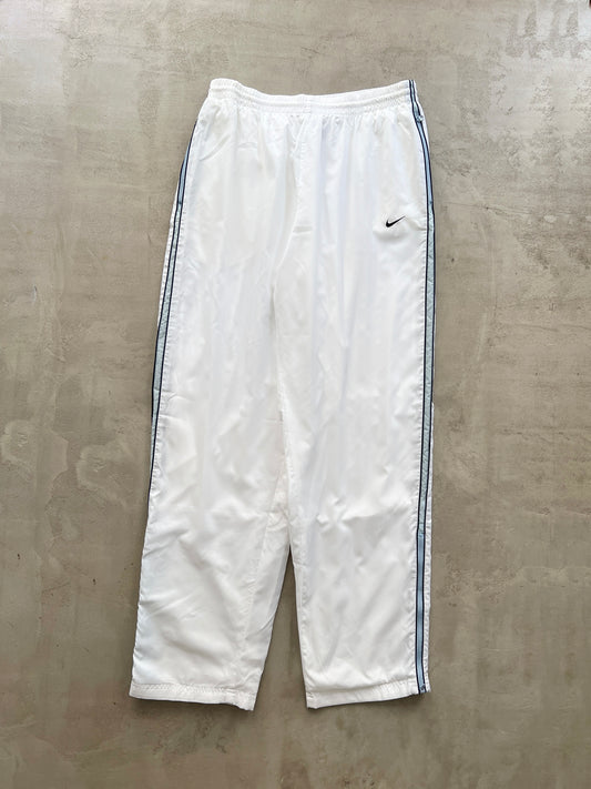 WHITE/BABY BLUE NIKE TRACK PANTS - 2000S - XL