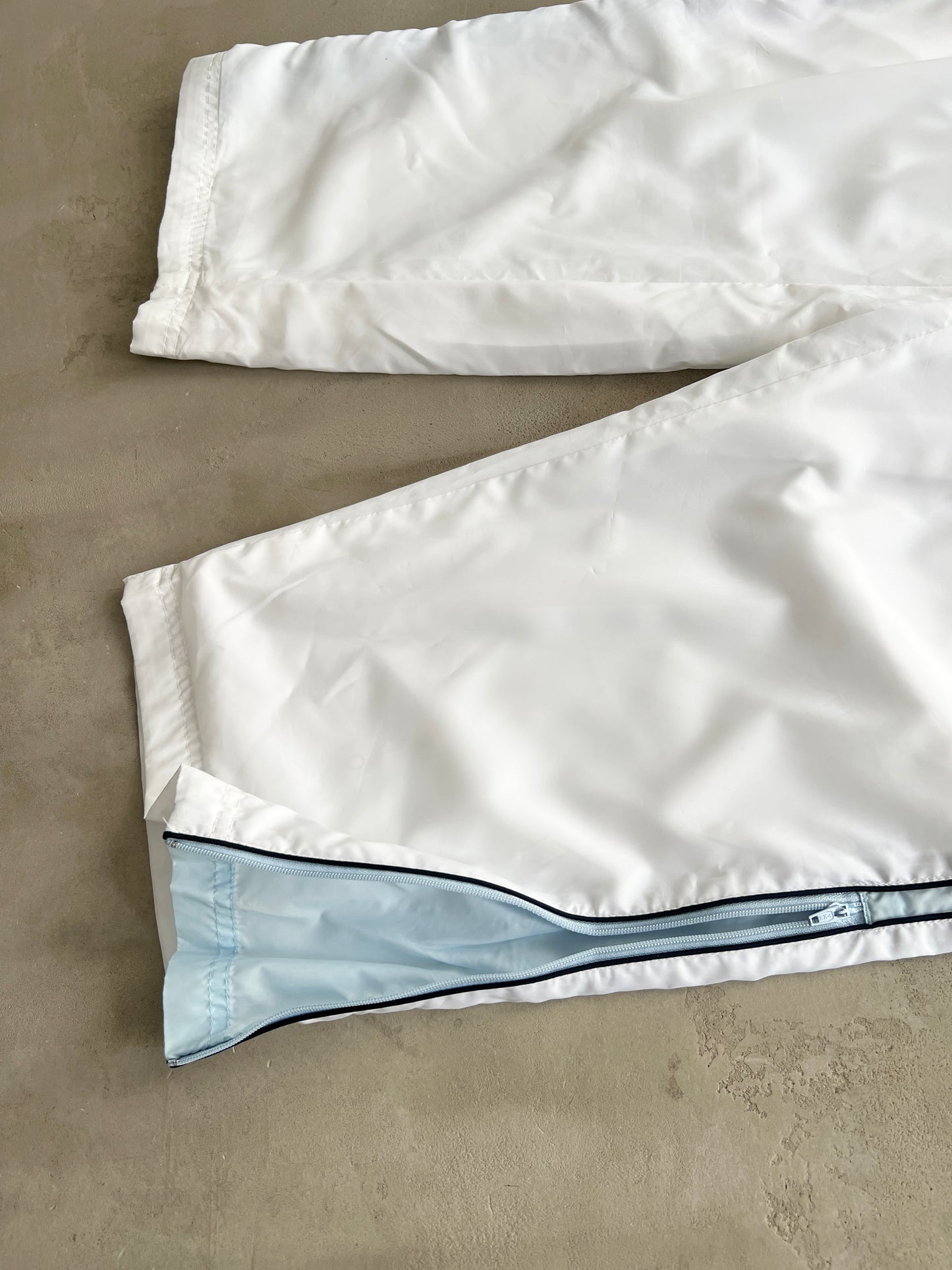 WHITE/BABY BLUE NIKE TRACK PANTS - 2000S - XL