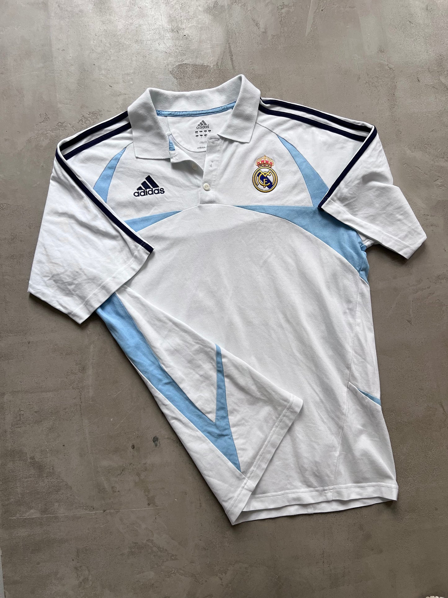 WHITE/BABY BLUE REAL MADRID POLO - 2000S