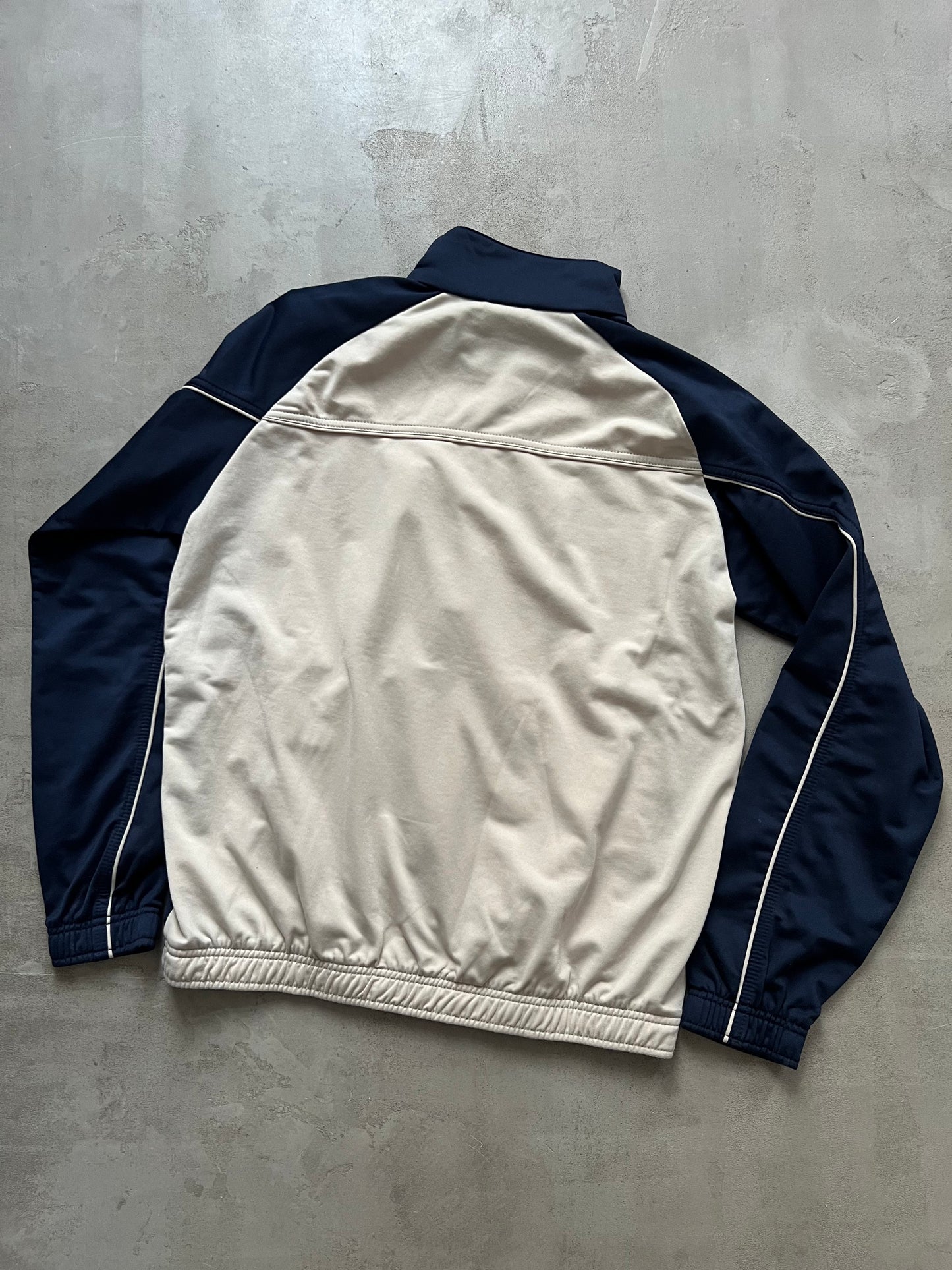 OATMEAL/NAVY NIKE TRACK JACKET - 2000S - M