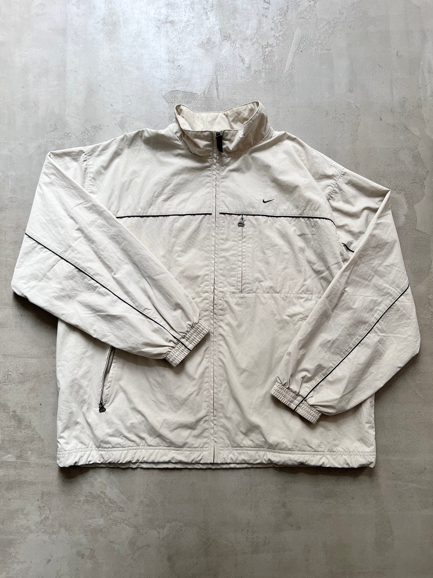 LIGHT BEIGE NIKE TRACK JACKET - 2000S - XL