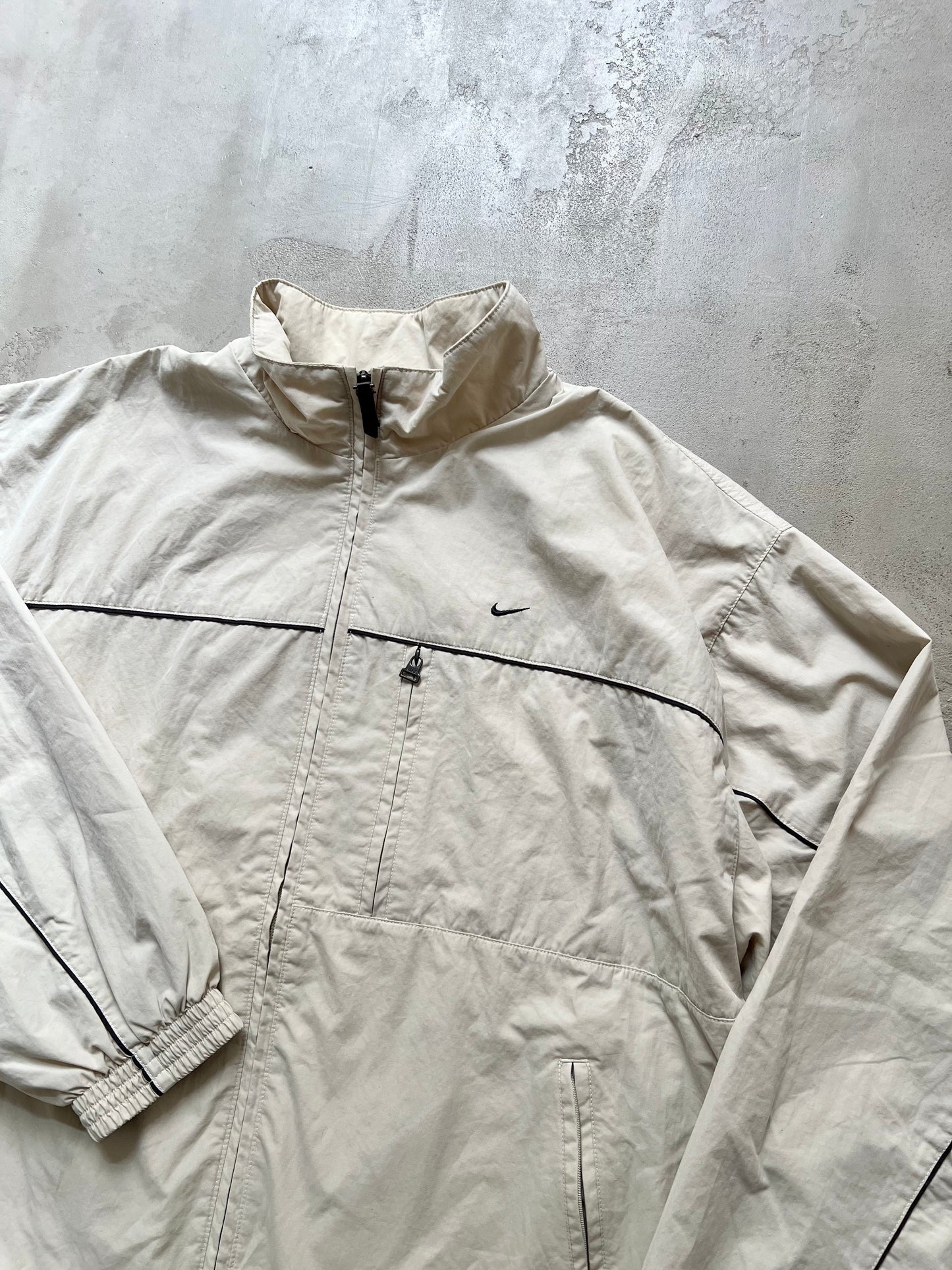 LIGHT BEIGE NIKE TRACK JACKET - 2000S - XL