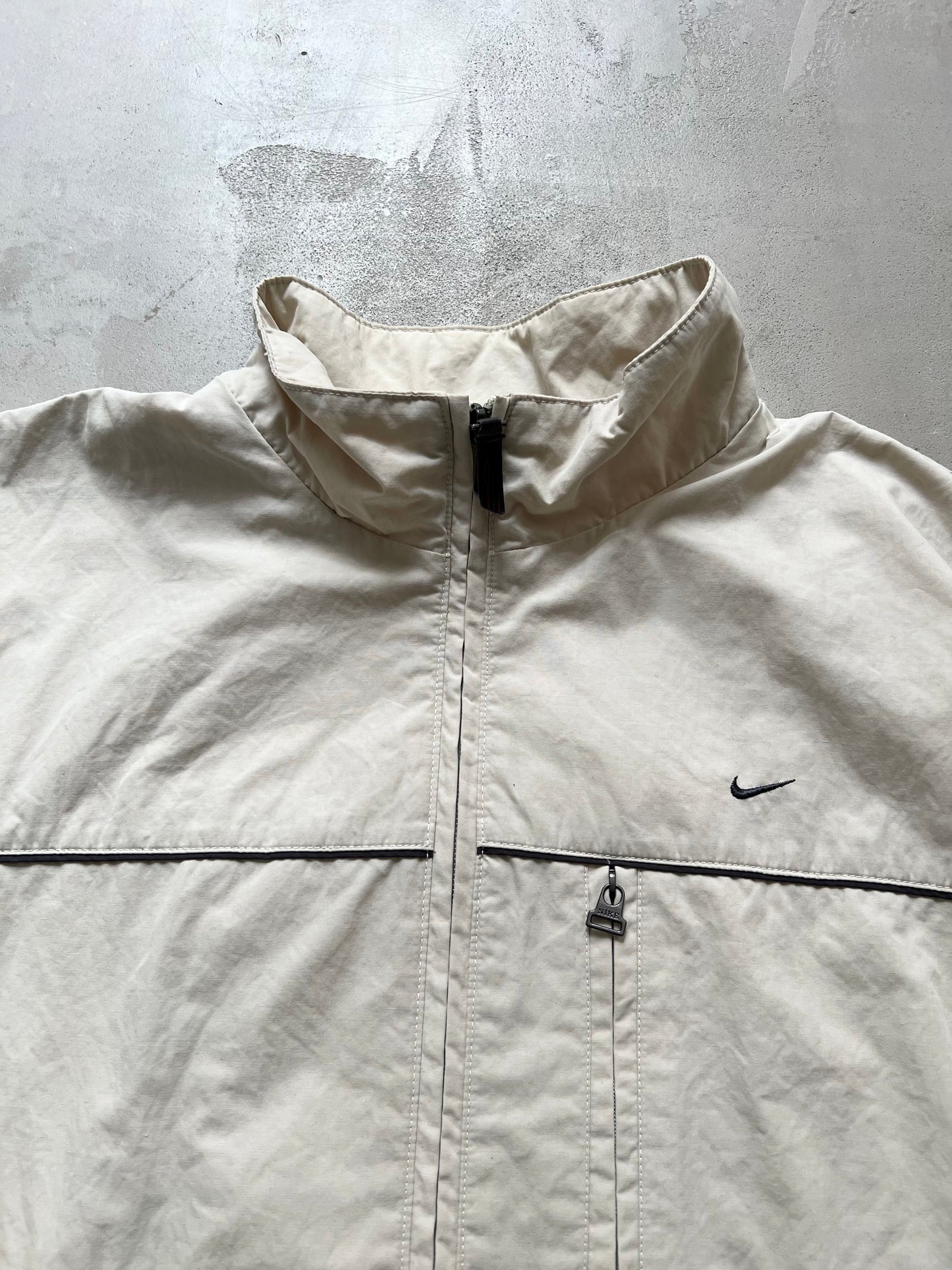 LIGHT BEIGE NIKE TRACK JACKET - 2000S - XL