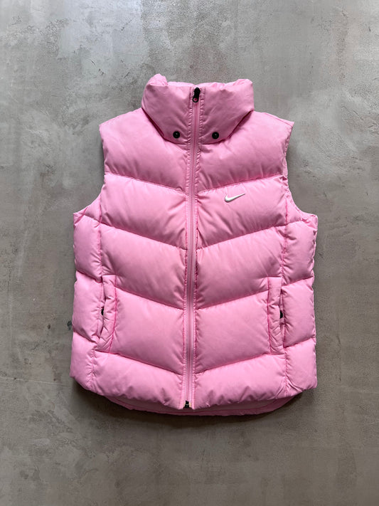 PINK NIKE PUFFER VEST - 2000S - XS