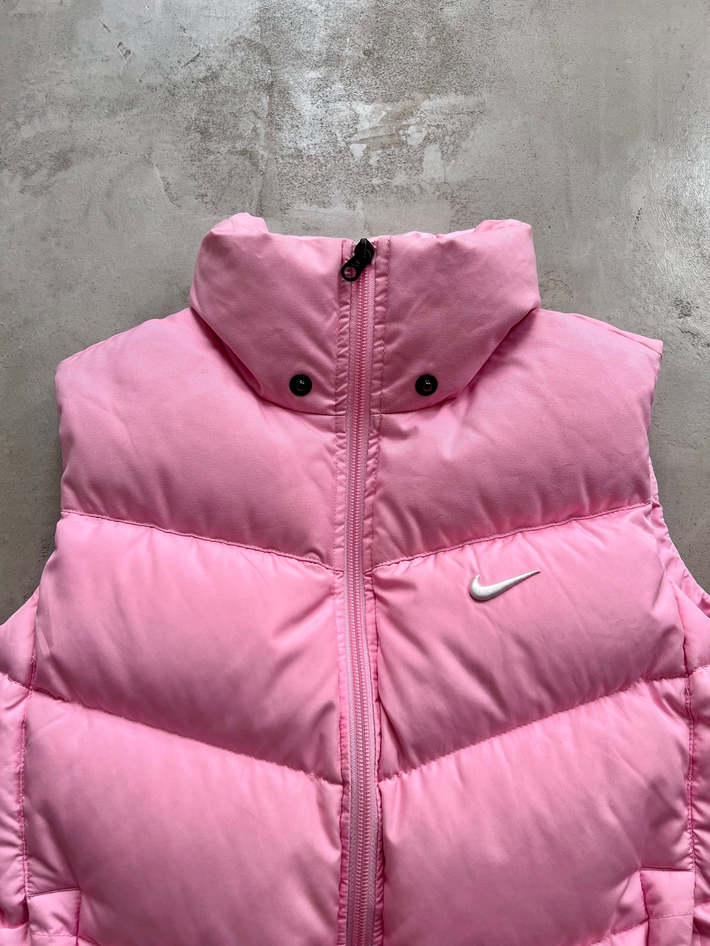 PINK NIKE PUFFER VEST - 2000S - XS