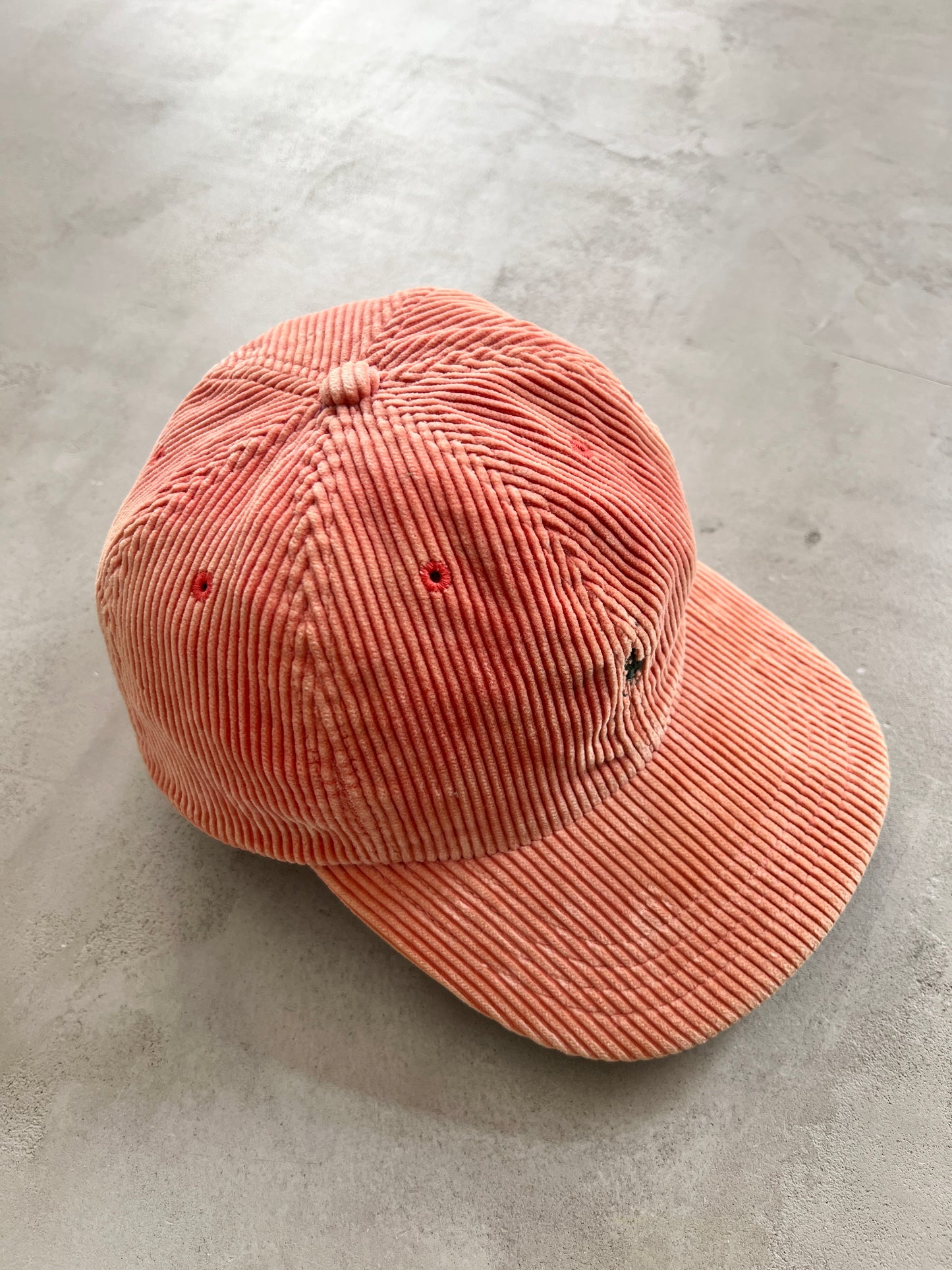 ORANGE POLO RALPH LAUREN CORDUROY CAP - 1990S