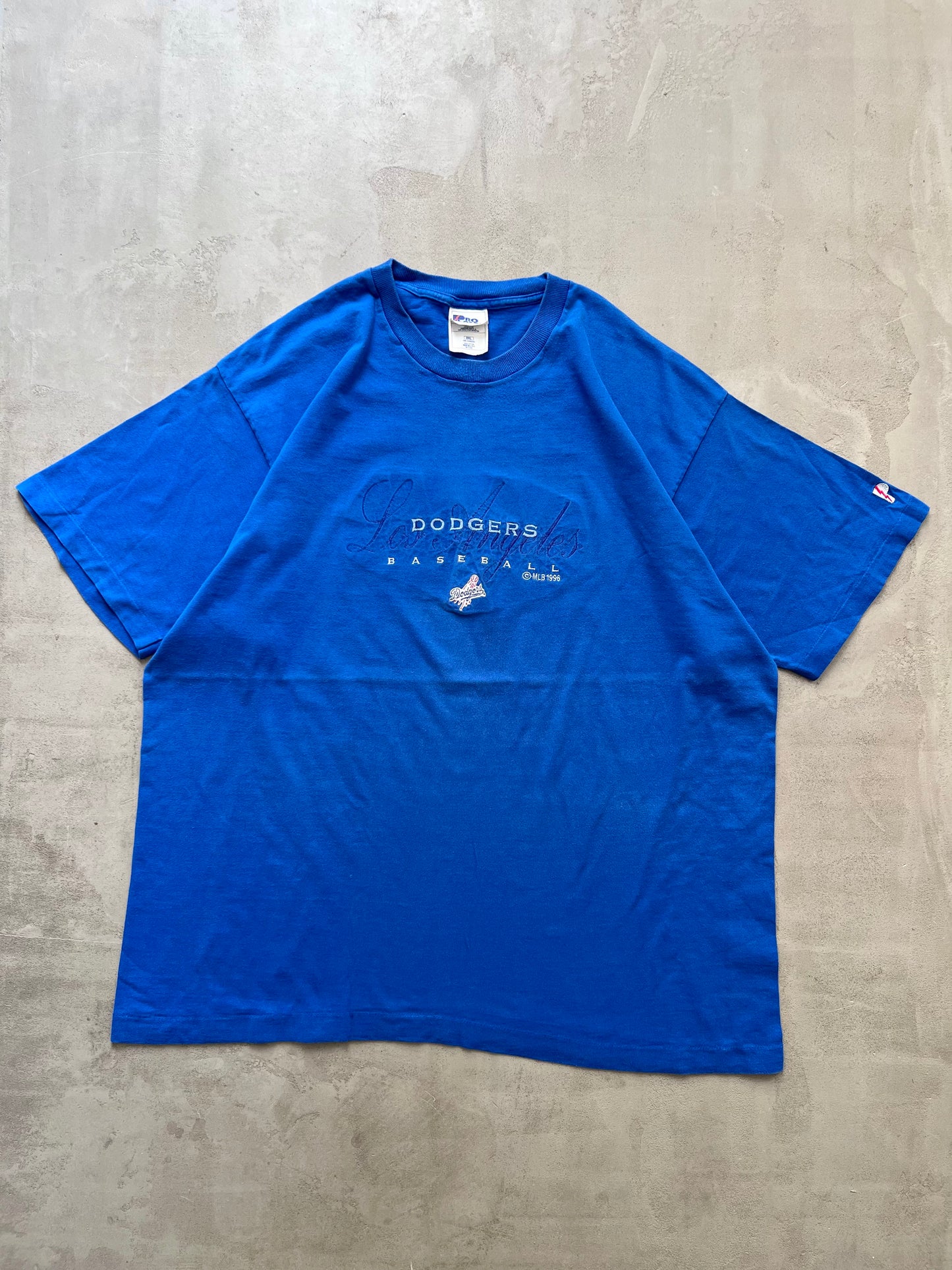 FADED BLUE LA DODGERS BASEBALL TEE - 1990S