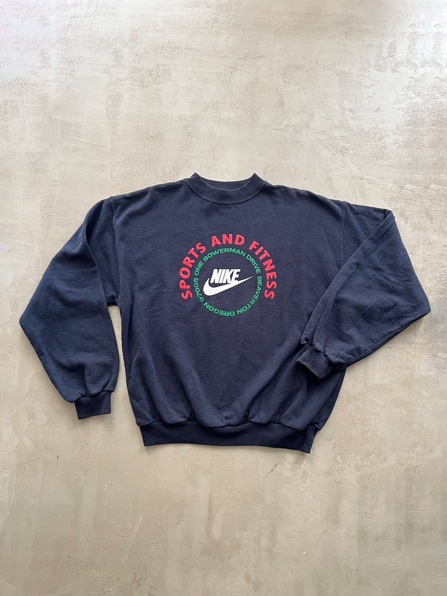 NAVY NIKE FITNESS SWEATER - 1990S - M