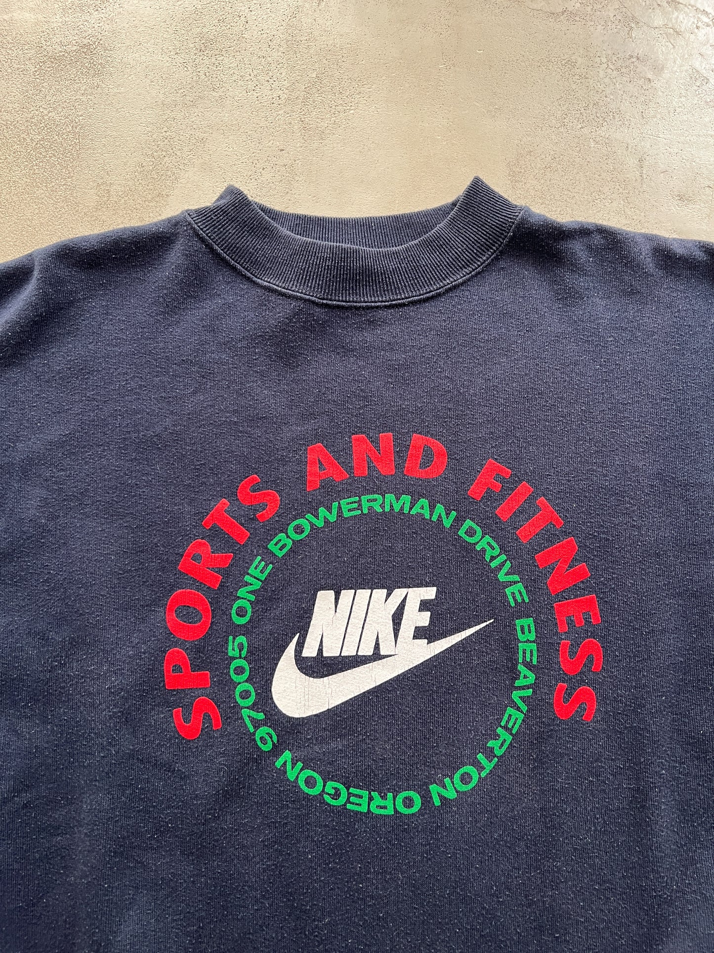 NAVY NIKE FITNESS SWEATER - 1990S - M