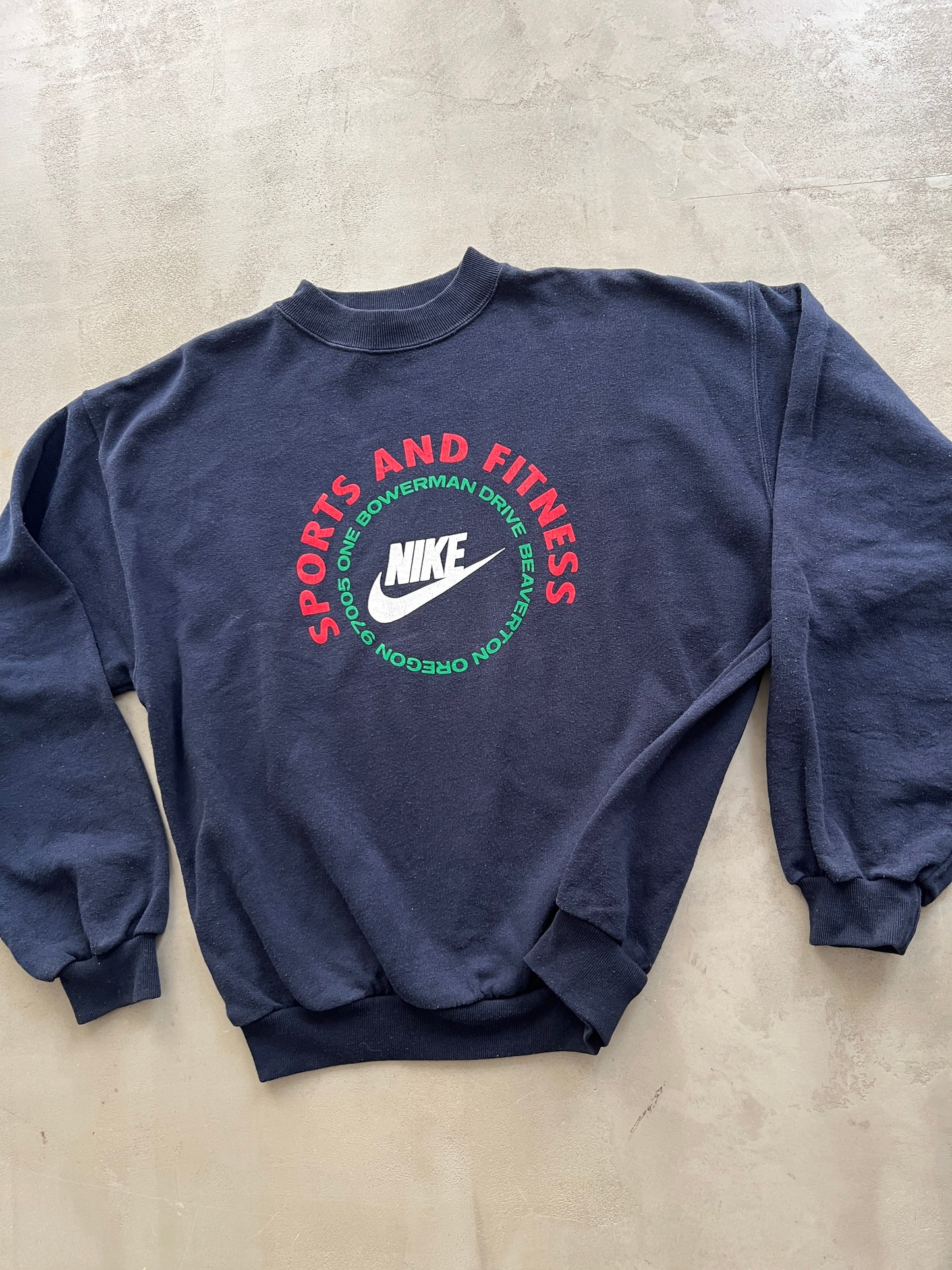 NAVY NIKE FITNESS SWEATER - 1990S - M