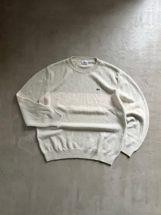 CREME LACOSTE KNIT SWEATER - 2000S - L/XL