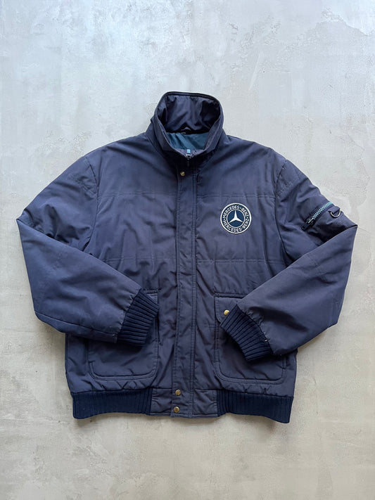 FADED NAVY MERCEDES BENZ JACKET - 2000S  - L