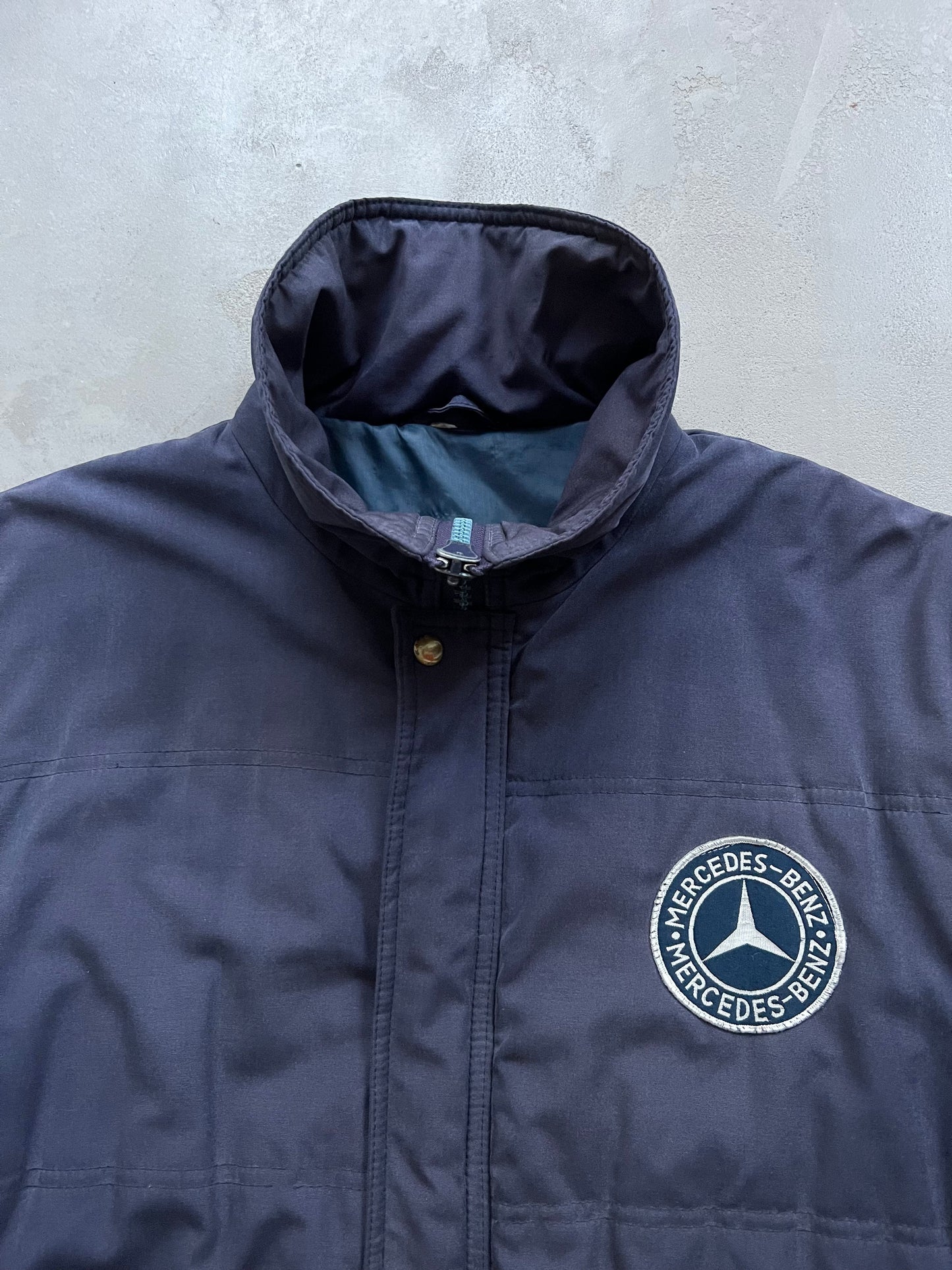 FADED NAVY MERCEDES BENZ JACKET - 2000S  - L