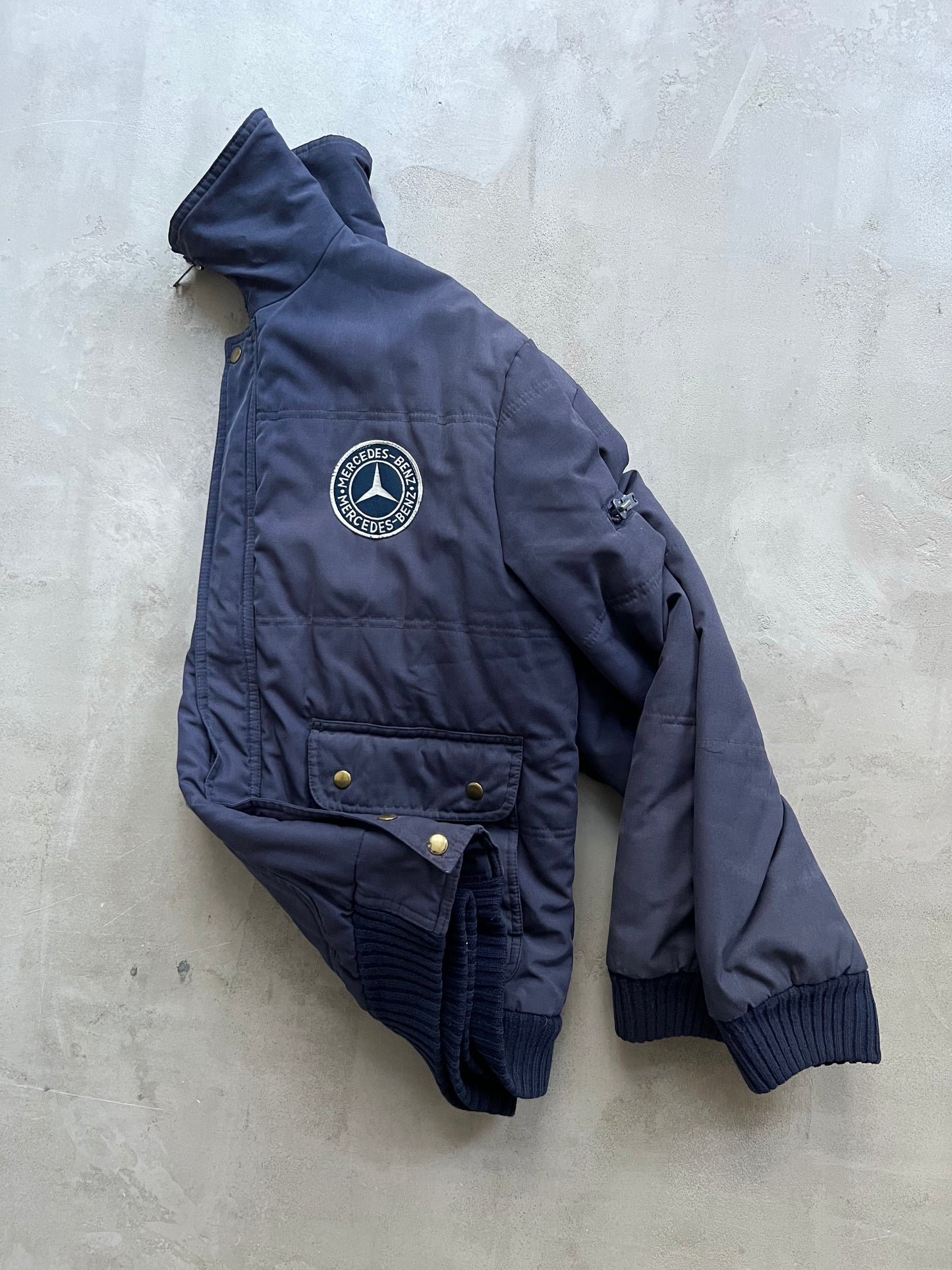 FADED NAVY MERCEDES BENZ JACKET - 2000S  - L