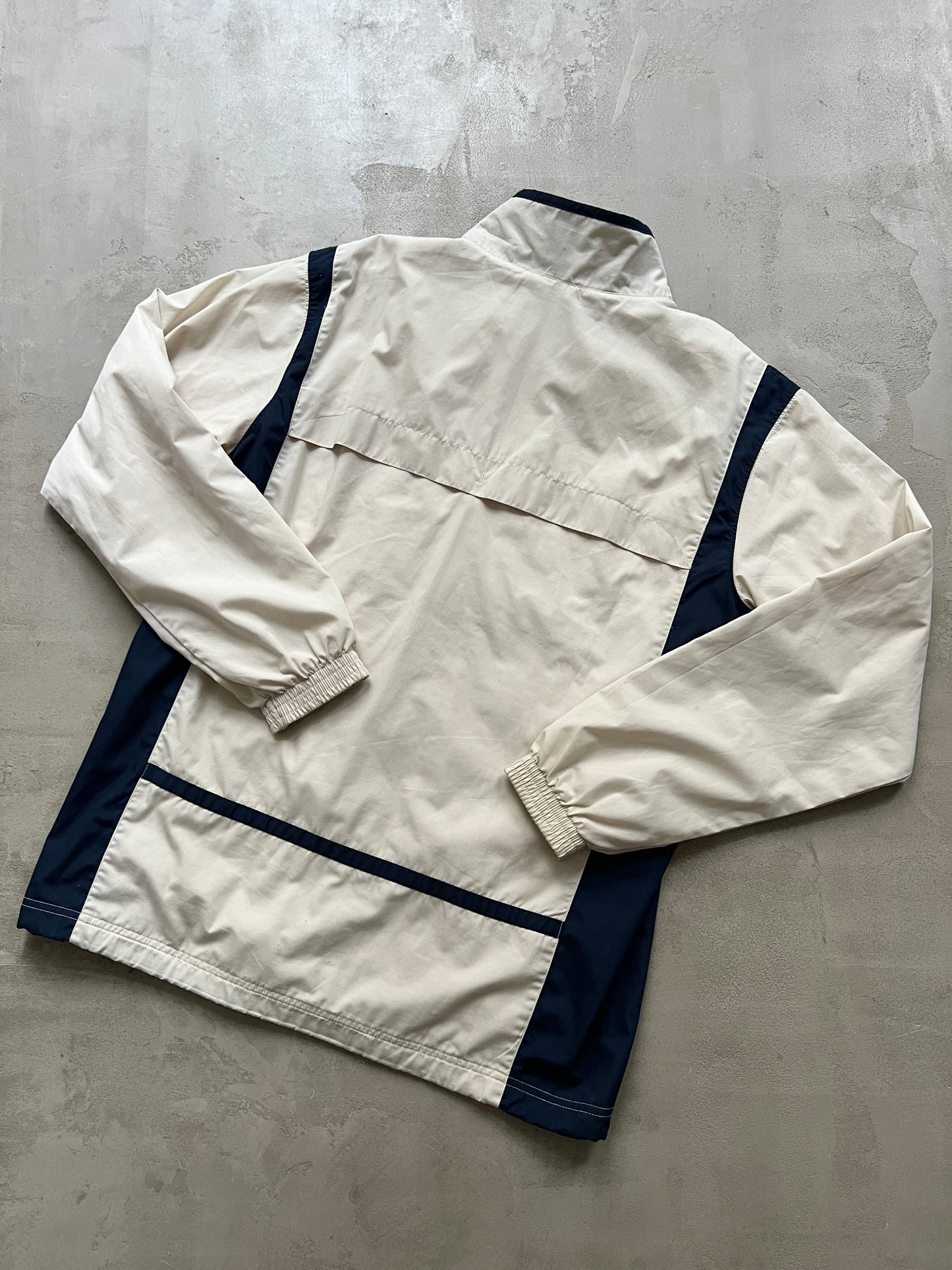 LIGHT BEIGE/NAVY NIKE TRACK JACKET - 2000S - XL