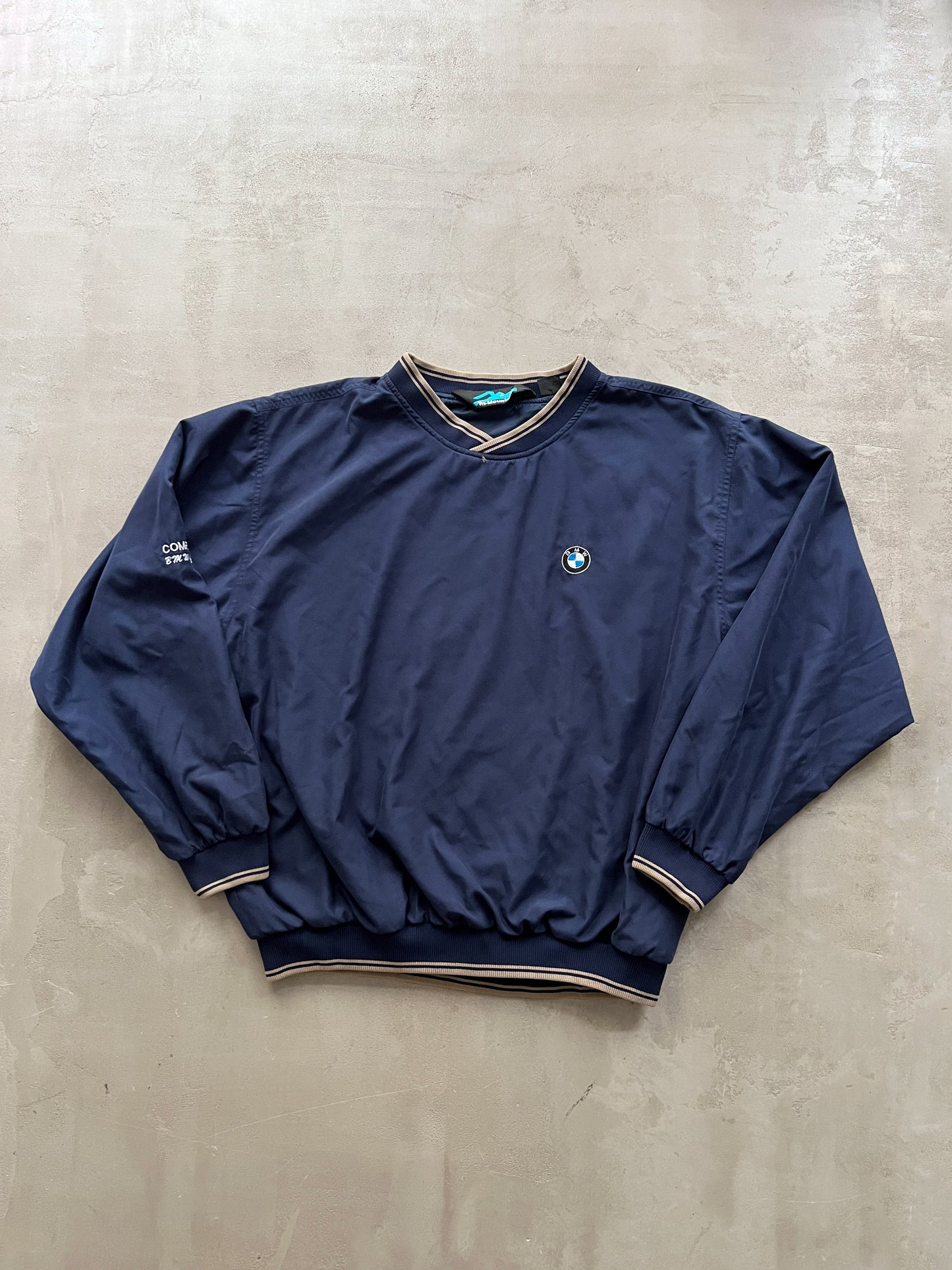 NAVY BMW COMPETITION SWEATER - 1990S - L