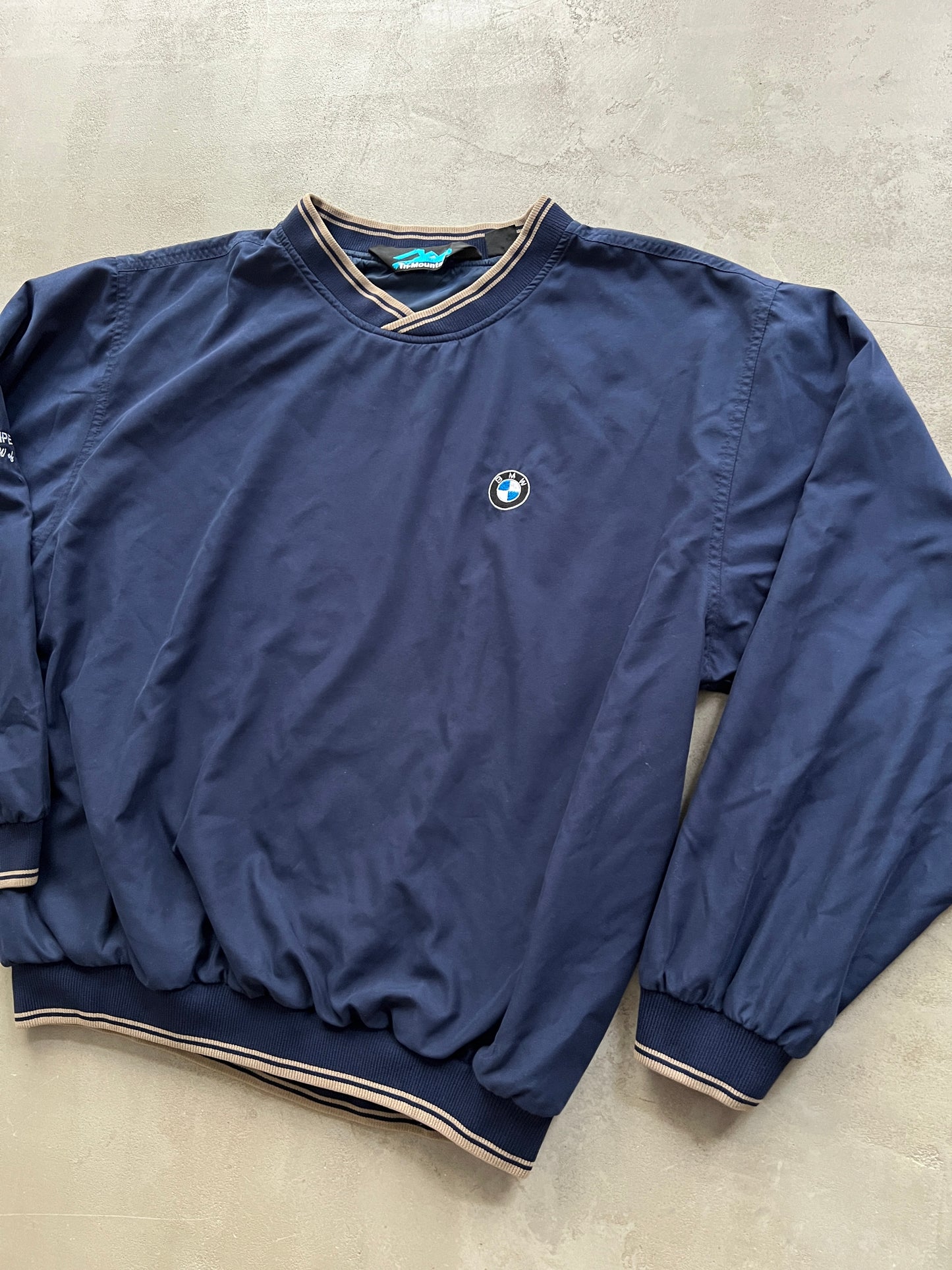 NAVY BMW COMPETITION SWEATER - 1990S - L