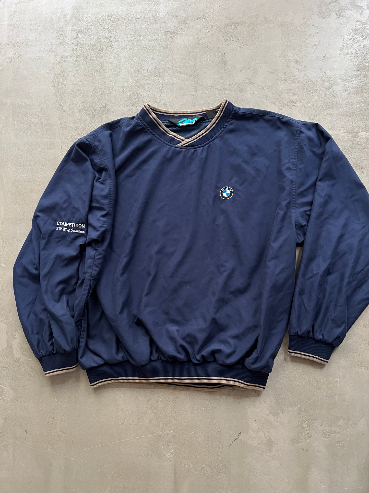 NAVY BMW COMPETITION SWEATER - 1990S - L