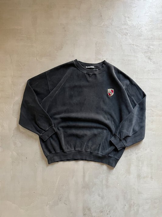 BLACK PORSCHE SWEATER - 1990S - L/M