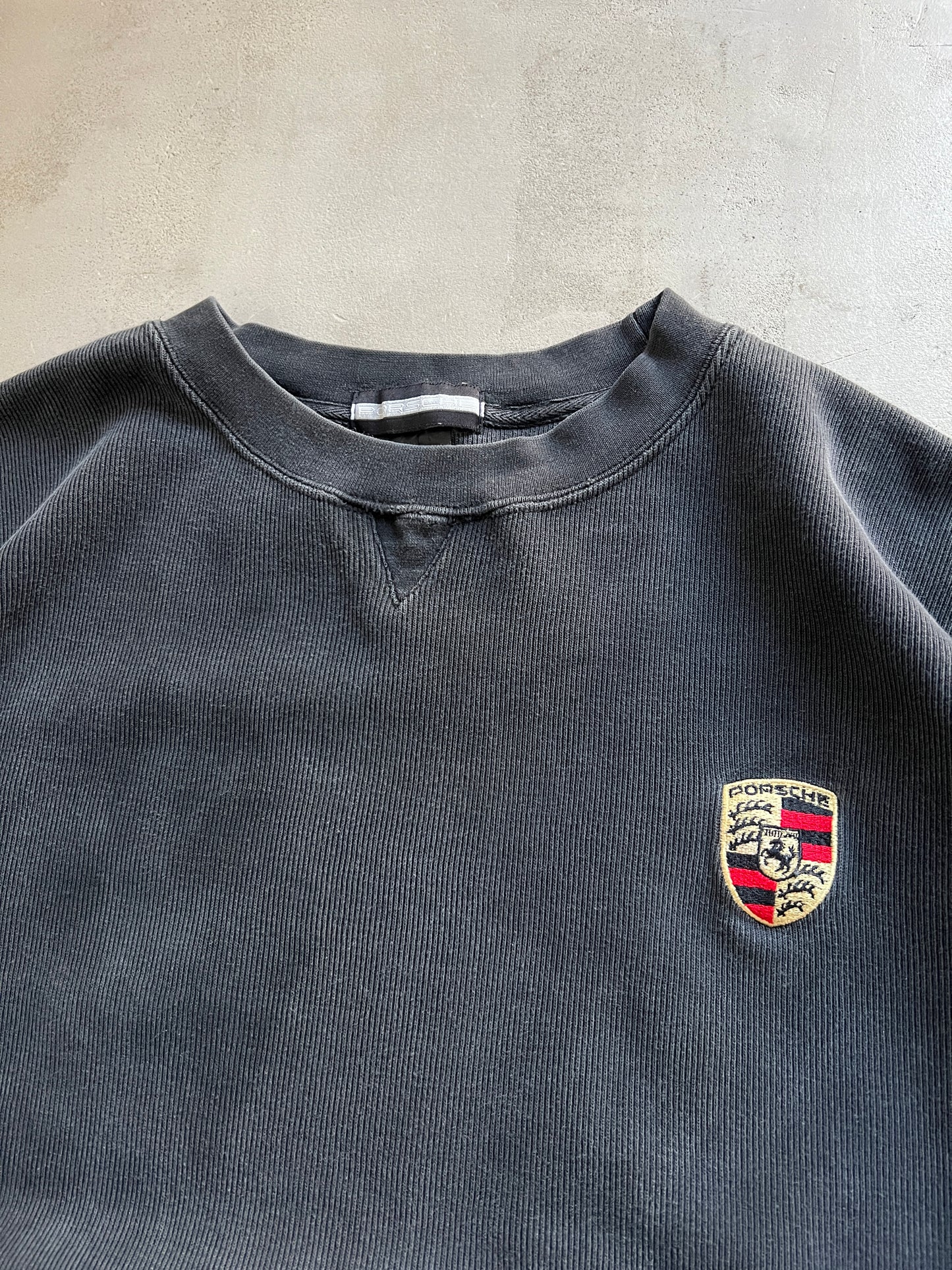 BLACK PORSCHE SWEATER - 1990S - L/M