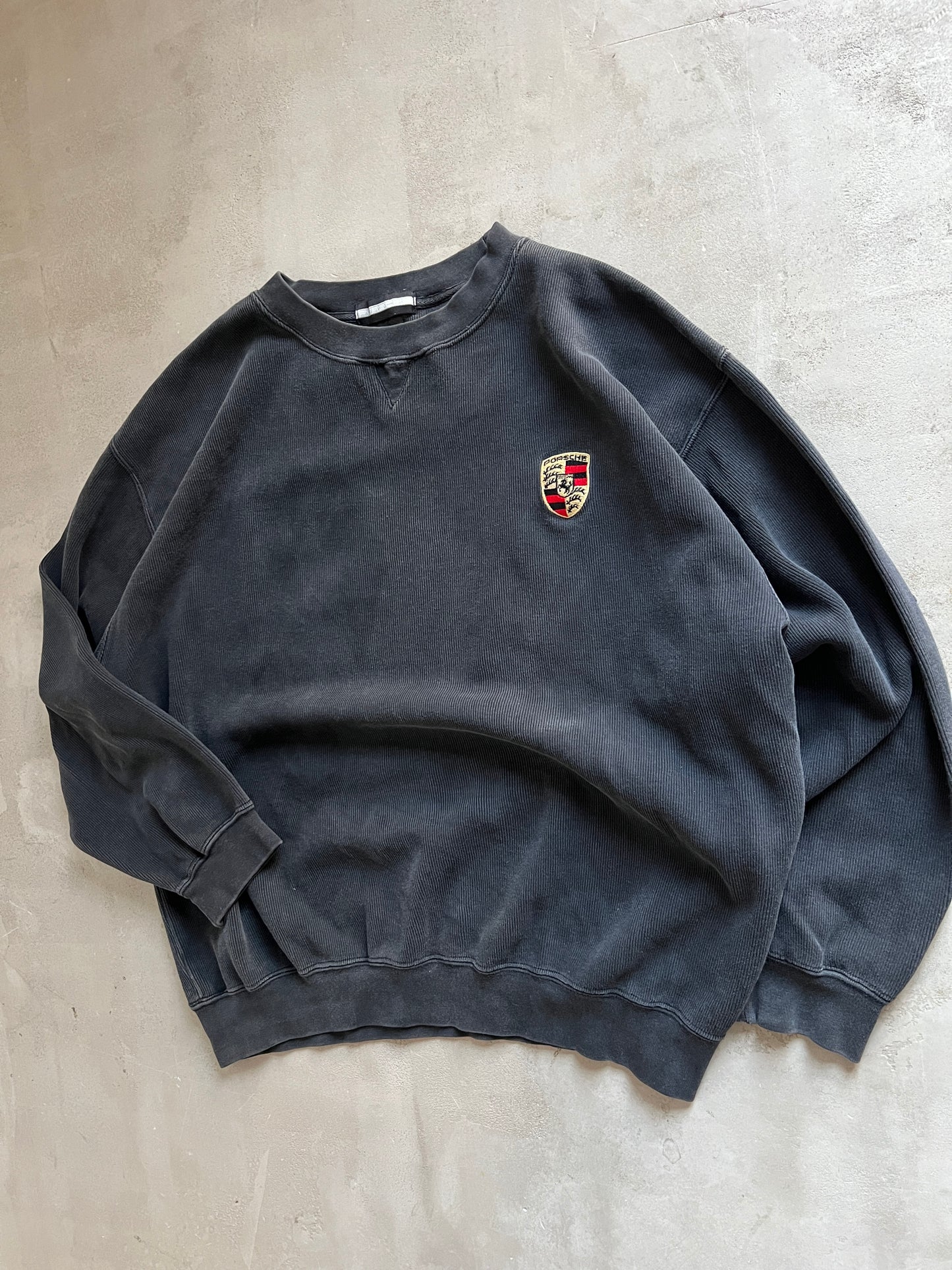 BLACK PORSCHE SWEATER - 1990S - L/M