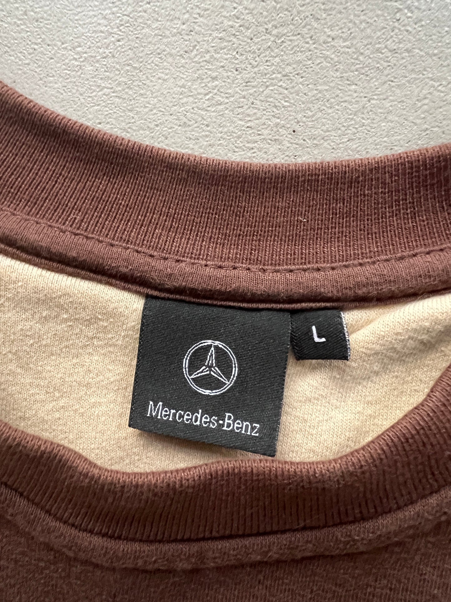 MOCHA MERCEDES BENZ SWEATER - 1990S - L