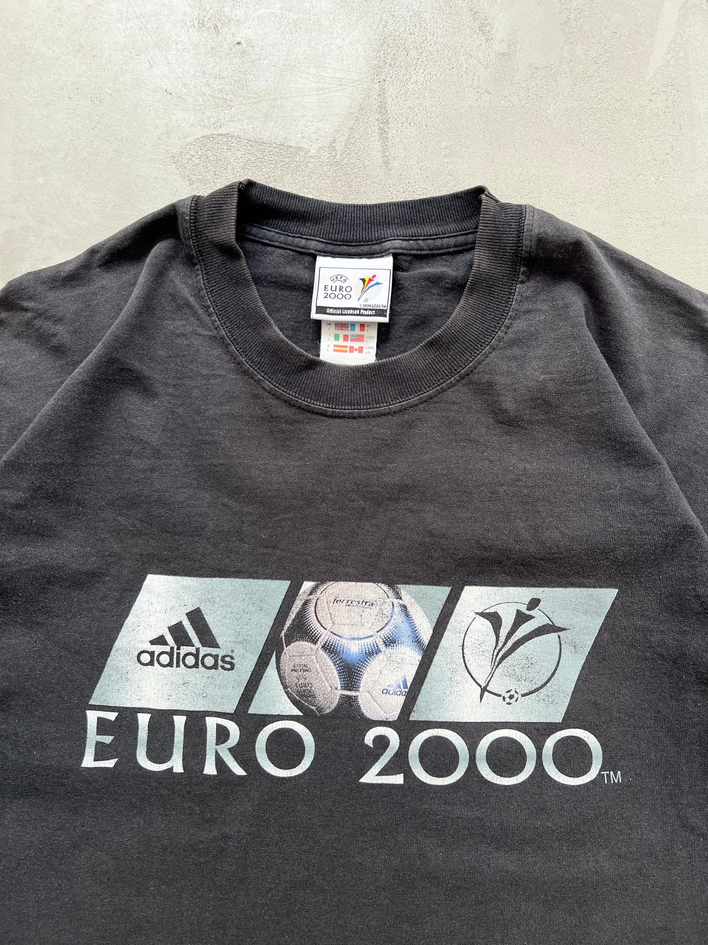 FADED BLACK UEFA EURO TEE - 2000S