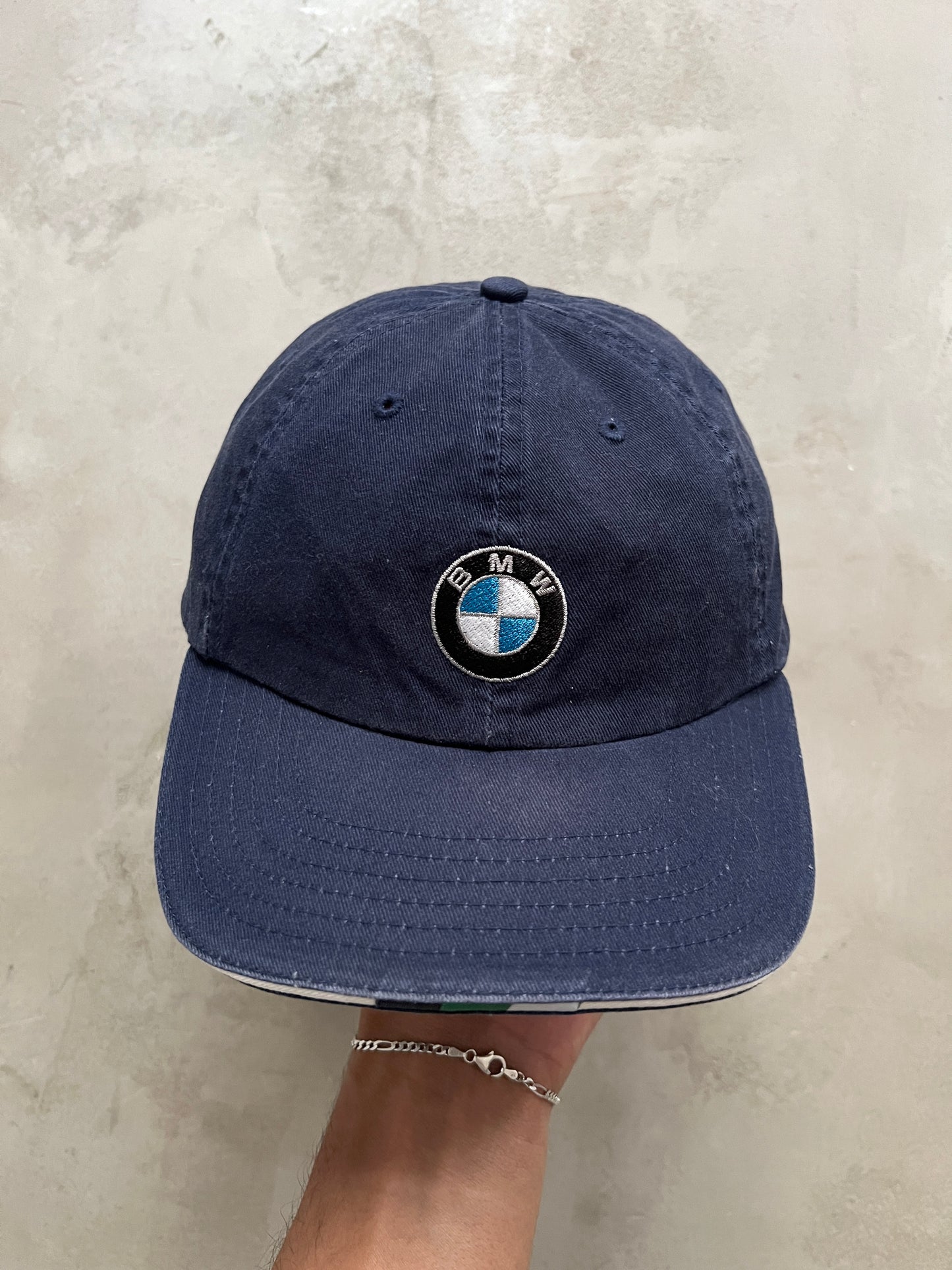 FADED NAVY BMW CAP - 1990S