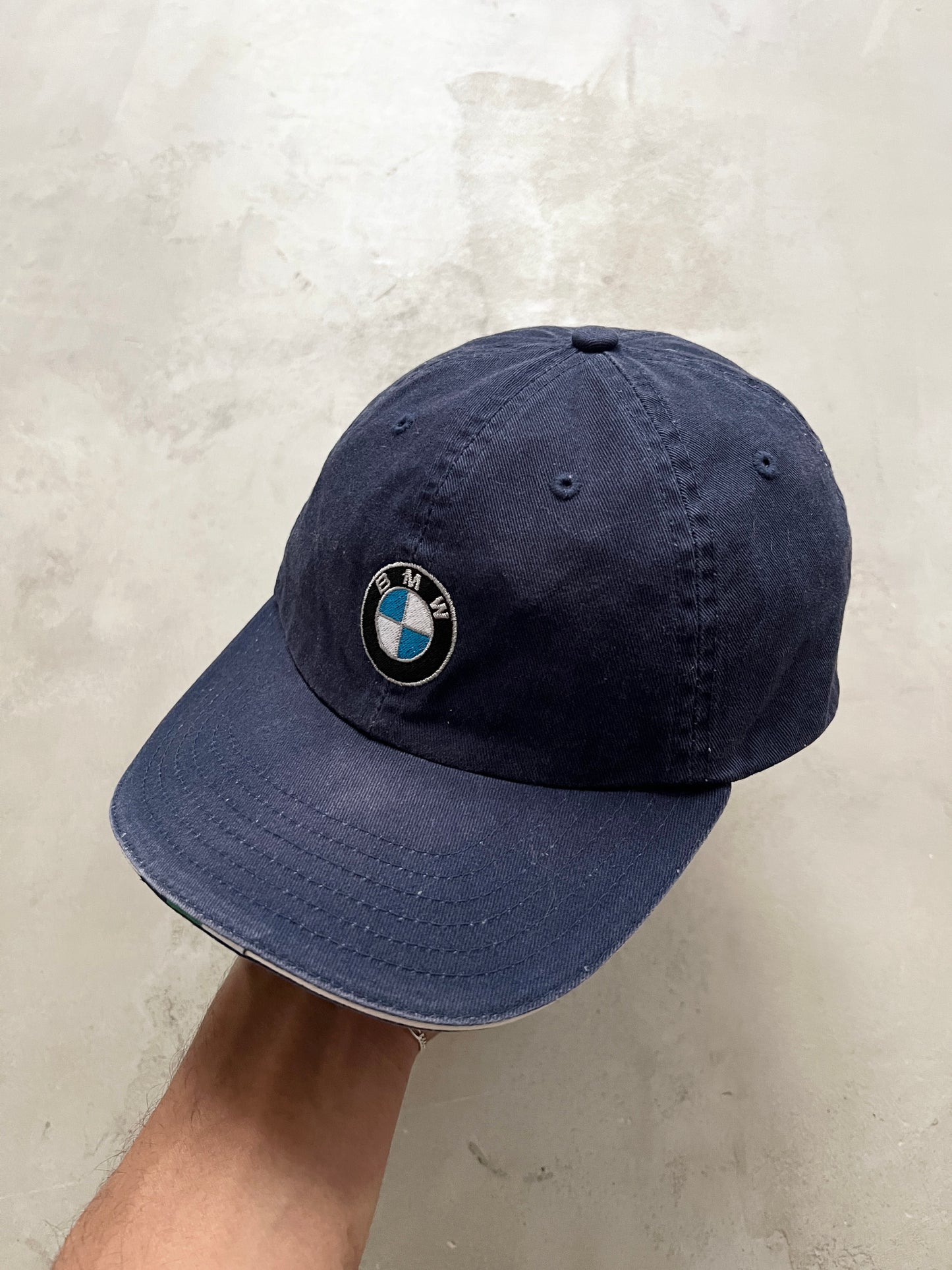 FADED NAVY BMW CAP - 1990S