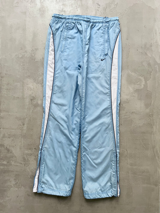 BABY BLUE/WHITE NIKE TRACK PANTS - 2000S - L