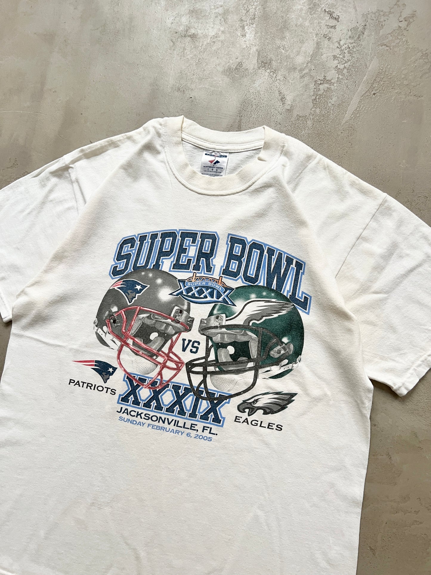 WHITE SUPER BOWL 2005 TEE - 2000S - L