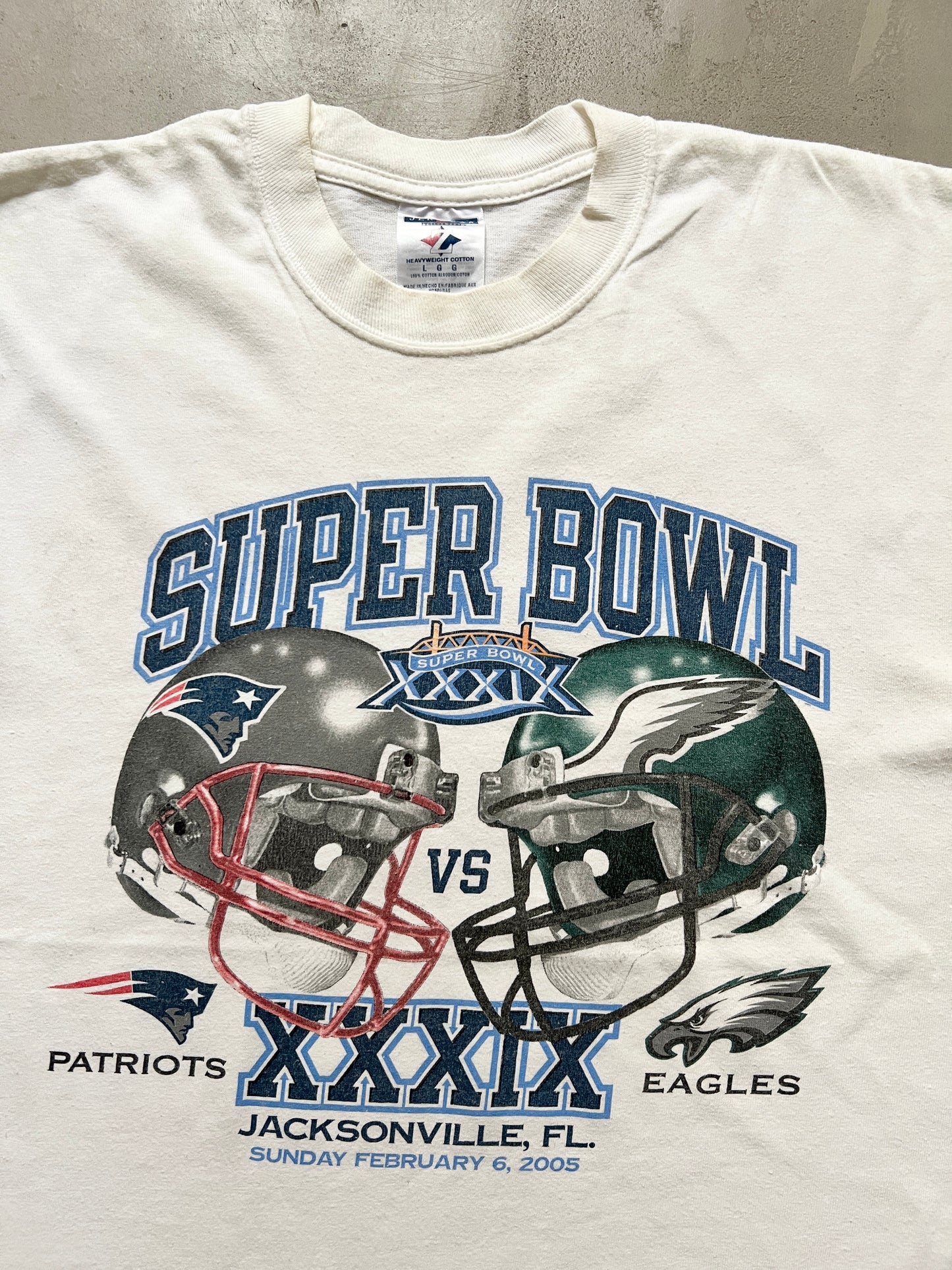 WHITE SUPER BOWL 2005 TEE - 2000S - L