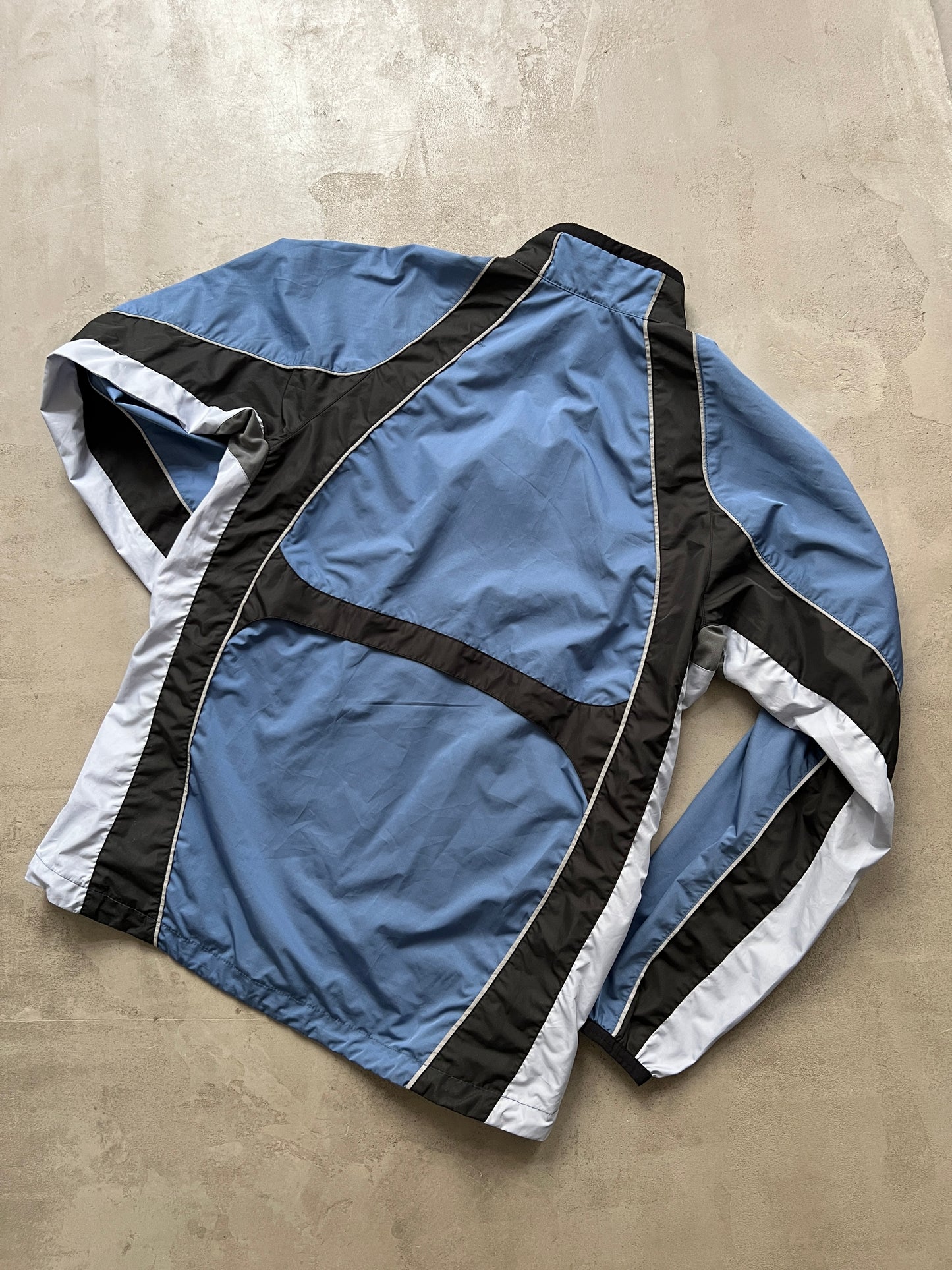 BLUE/BLACK NIKE REFLECTIVE TRACK JACKET - 1990S - L