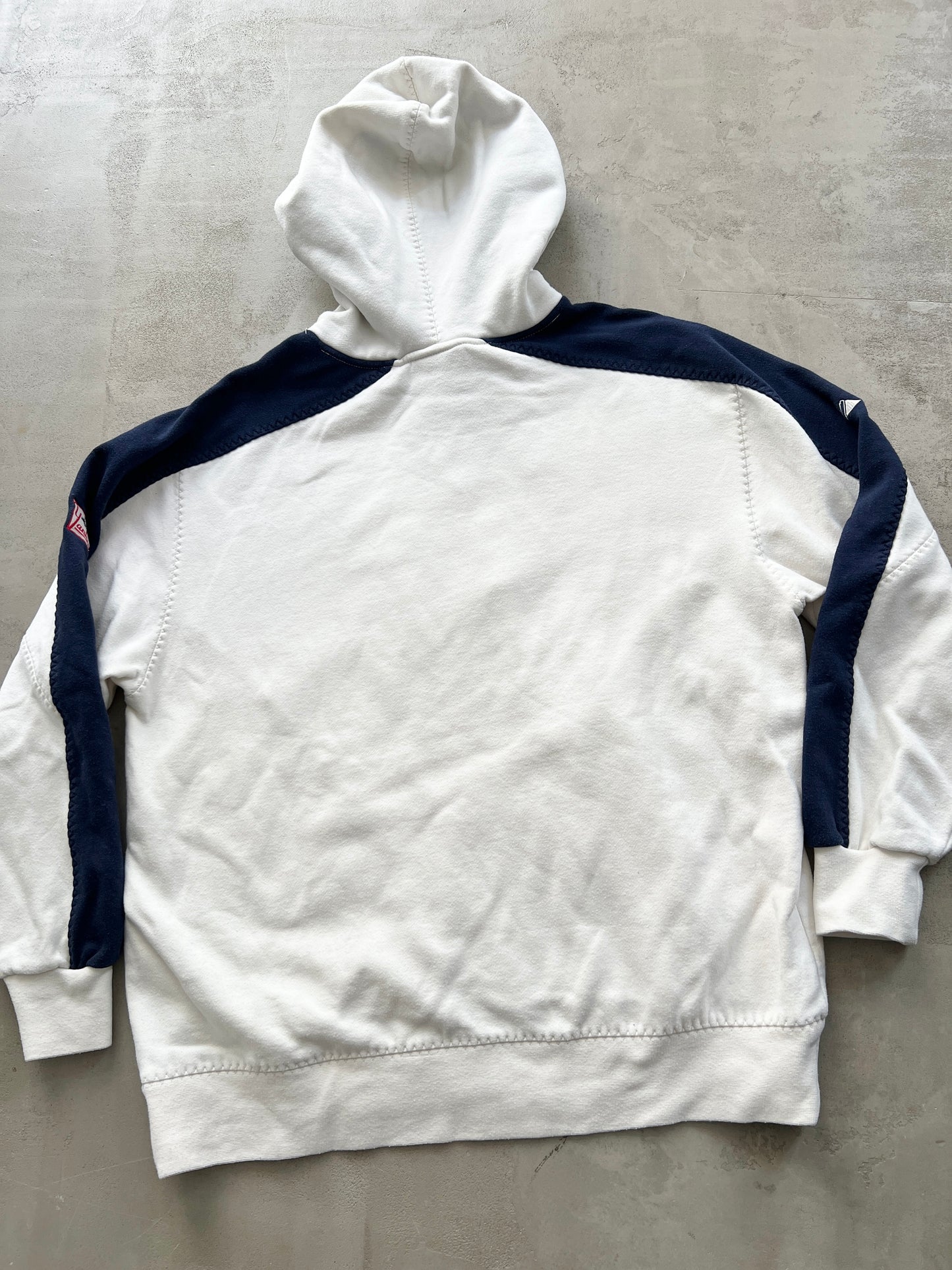 WHITE/NAVY YANKEES HOODIE - 1990S - L