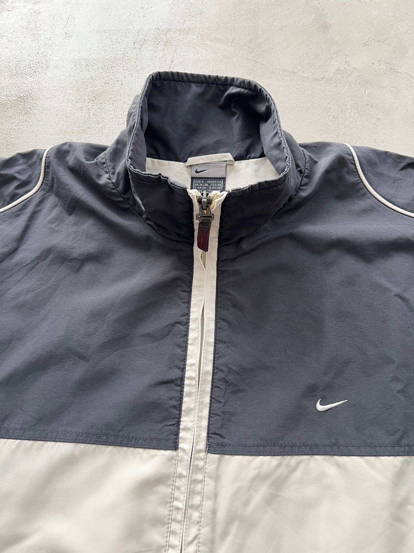 LIGHT BEIGE/GREY NIKE TRACK JACKET - 2000S - L