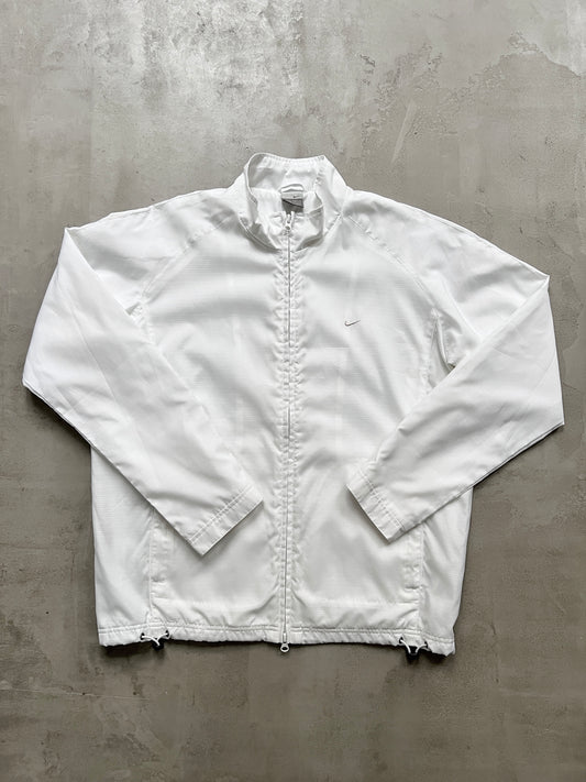 WHITE NIKE TRACK JACKET - 2000S - L