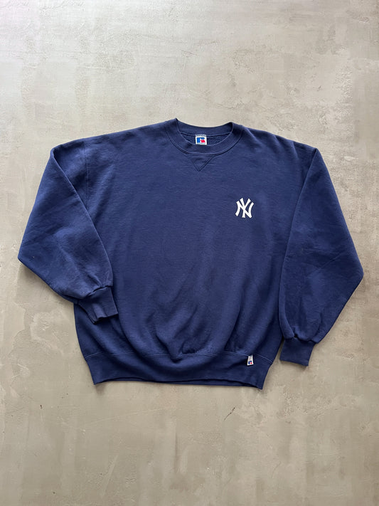 NAVY YANKEES RUSSELL SWEATER - 2000S - L/XL