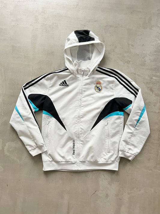 WHITE/BABY BLUE REAL MADRID ZIP UP - 2000S - S/M