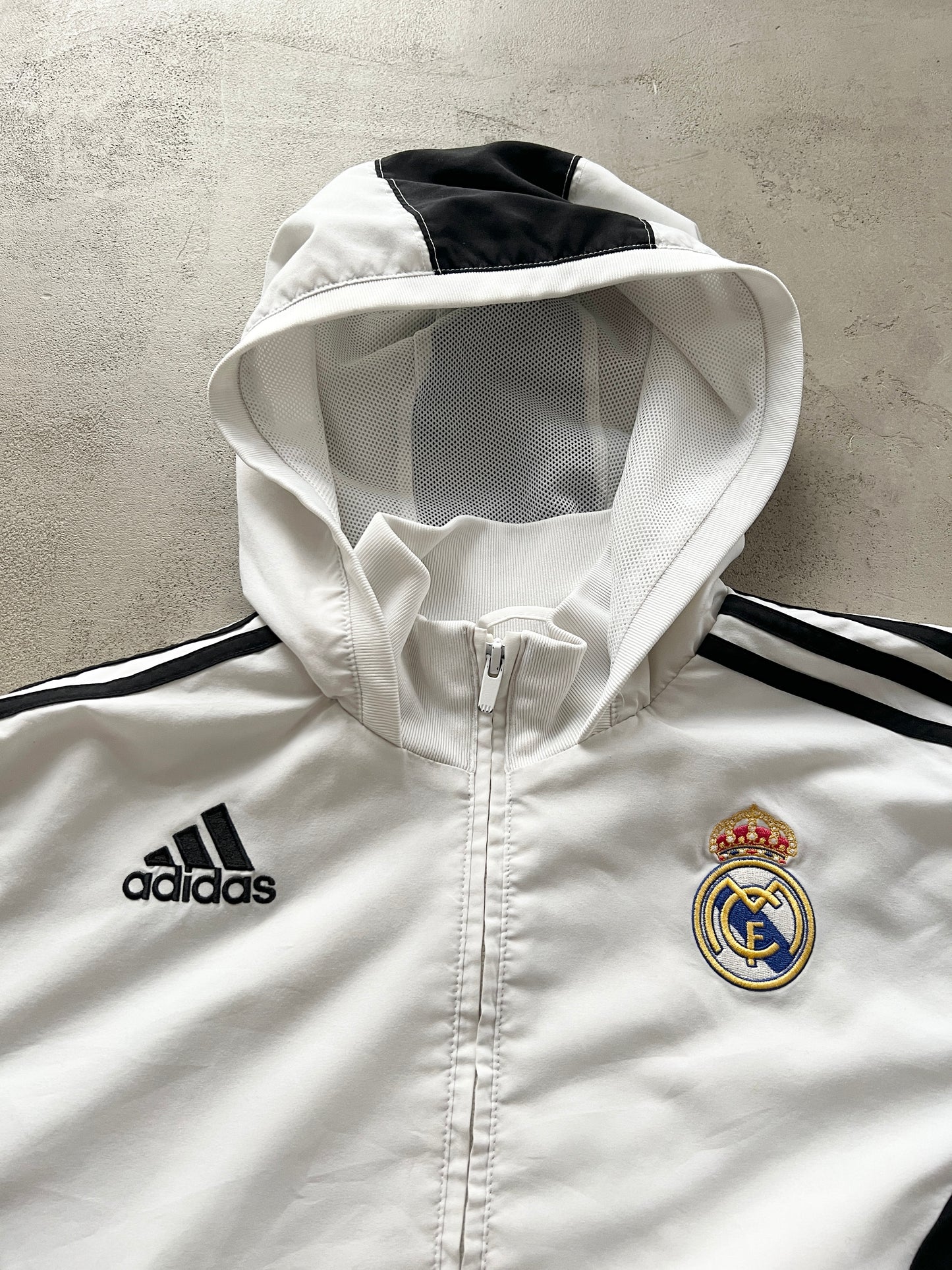 WHITE/BABY BLUE REAL MADRID ZIP UP - 2000S - S/M