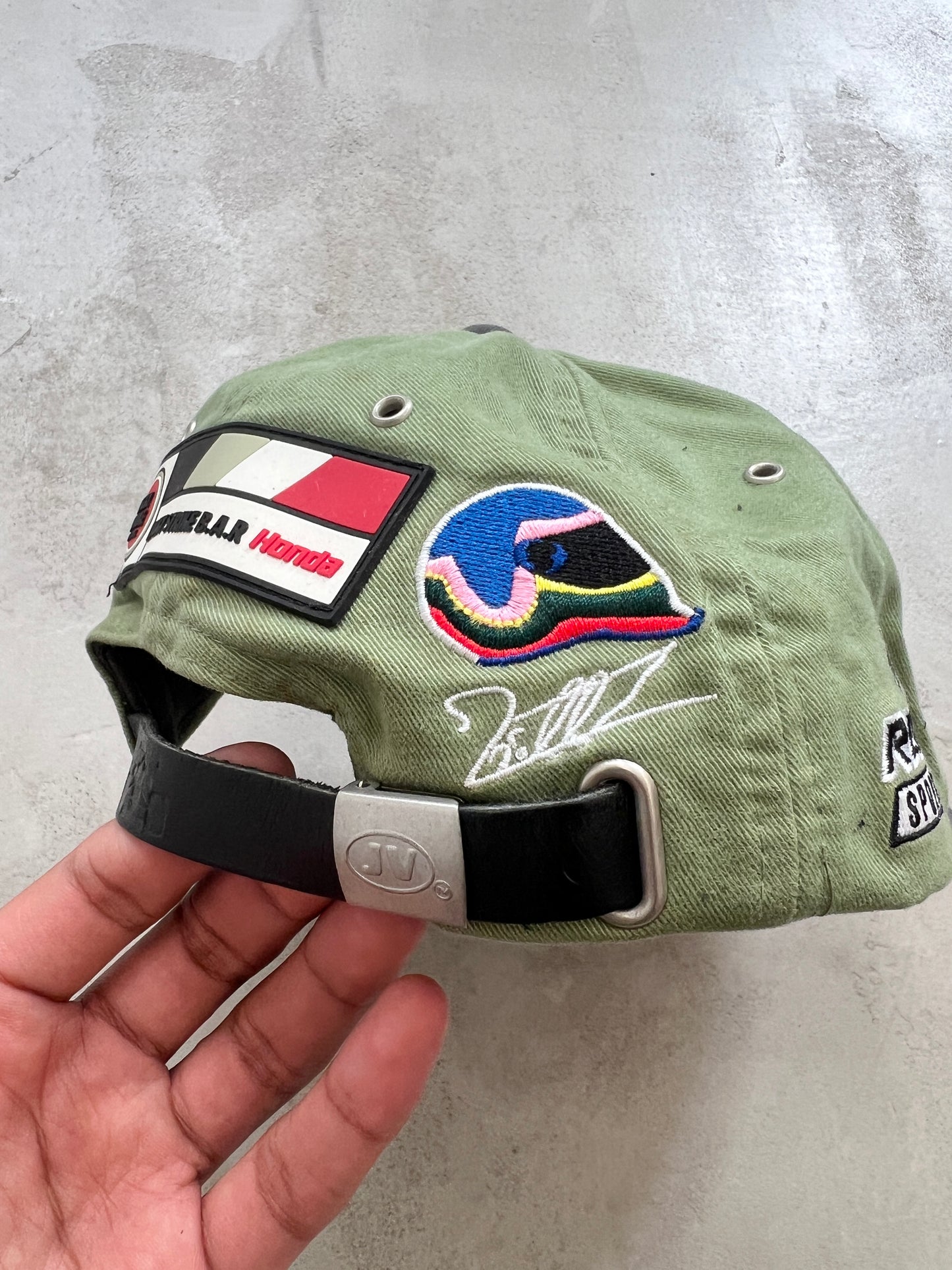 OLIVE GREEN LUCKY STRIKE X HONDA RACING CAP - 1990S