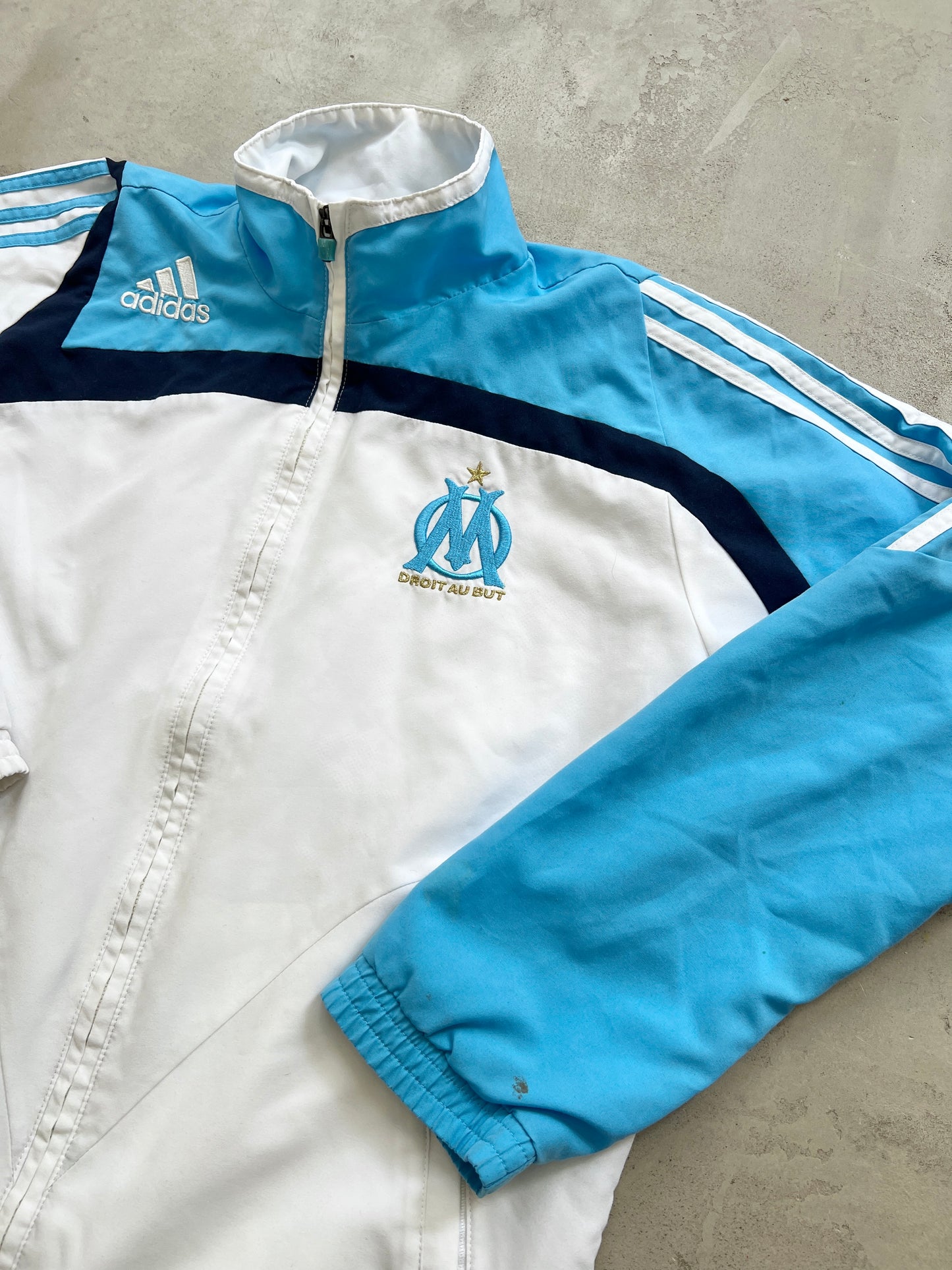 WHITE/BABY BLUE MARSEILLE TRACK JACKET - 2000S - XS/S